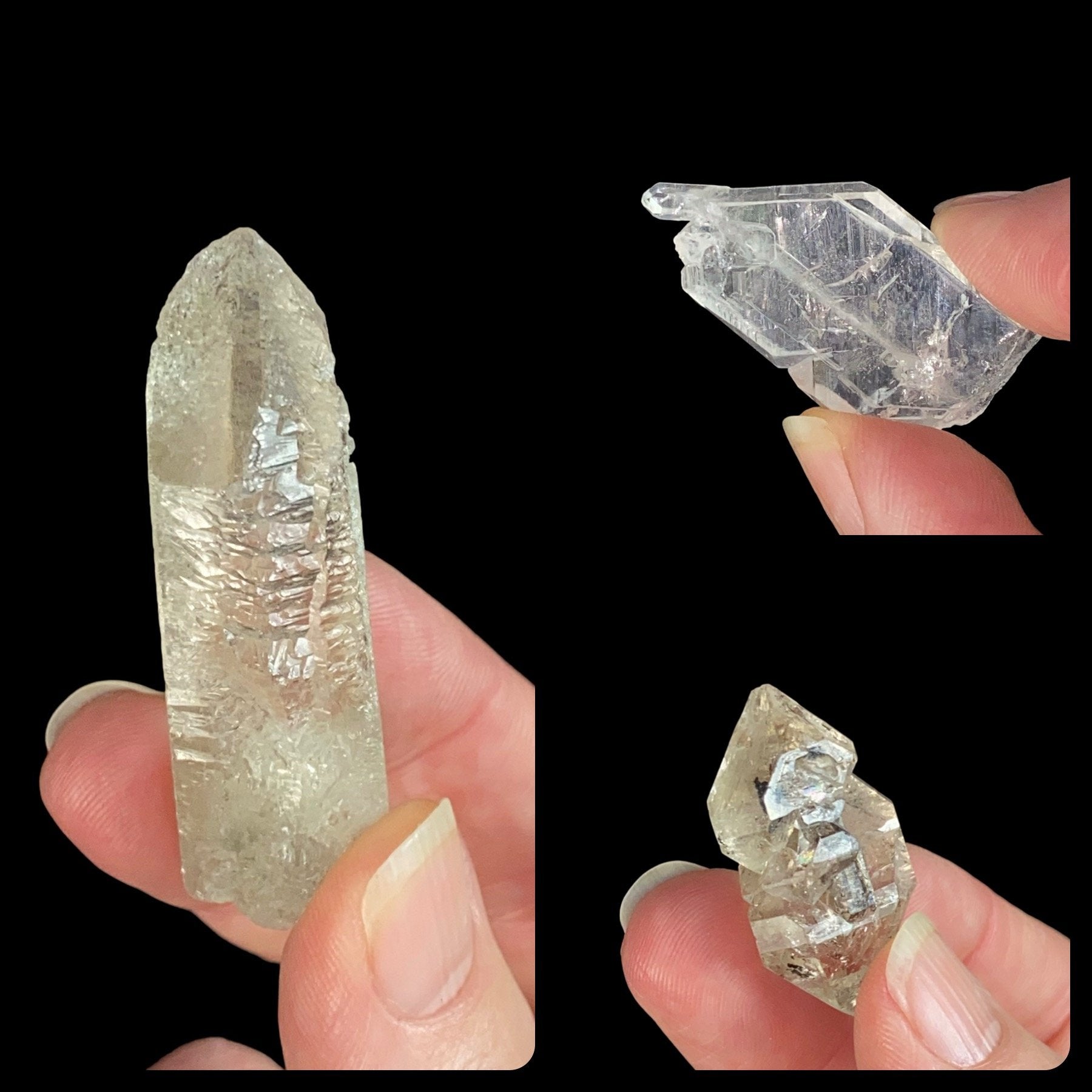 Quartz Sample Set - 3 Different Quartz Crystals