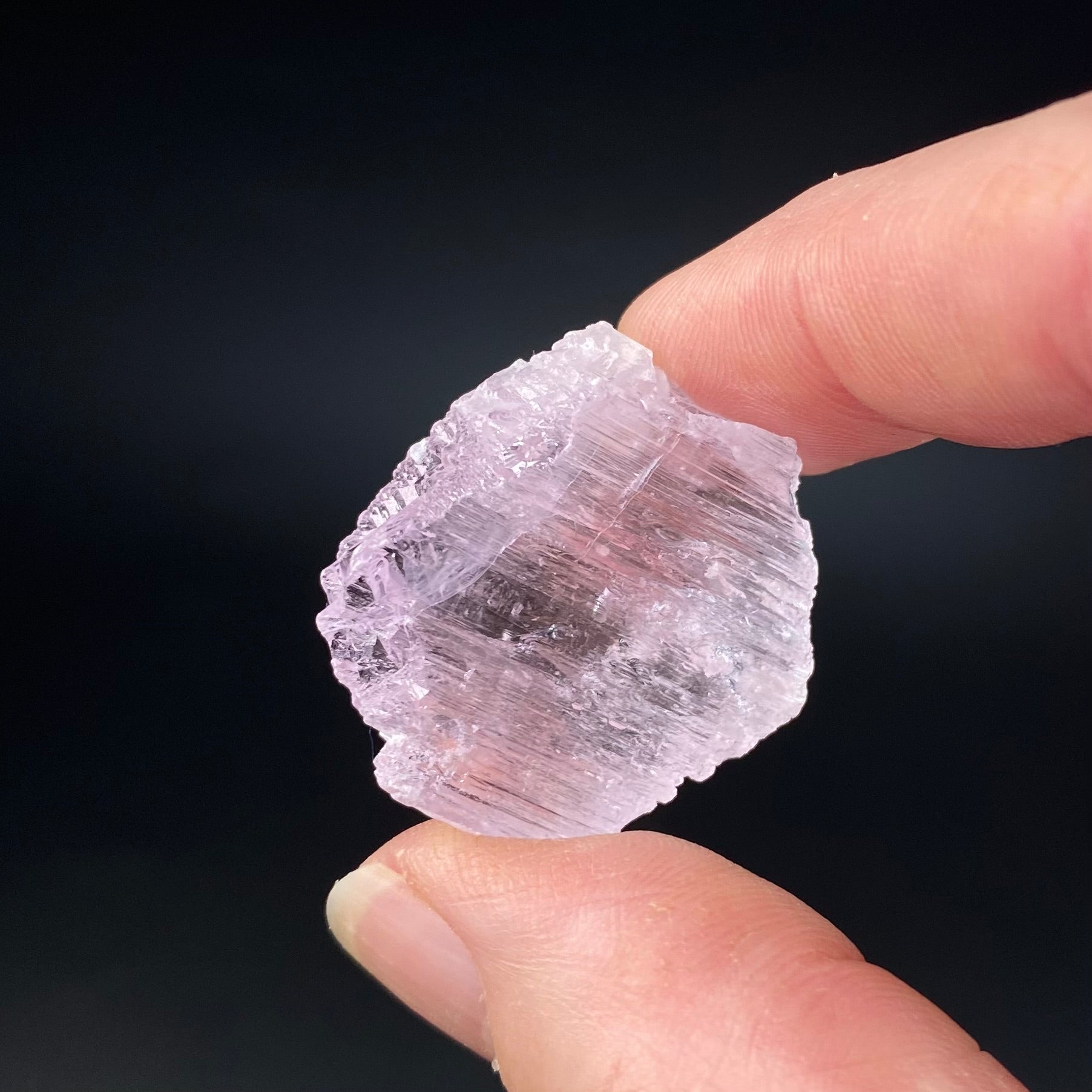 Pink Kunzite Spodumene Crystal, Fluorescent with Multiple Terminations