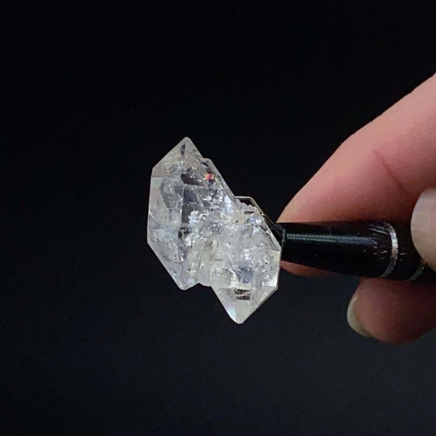 Double Terminated Diamond Style Quartz Crystal Cluster