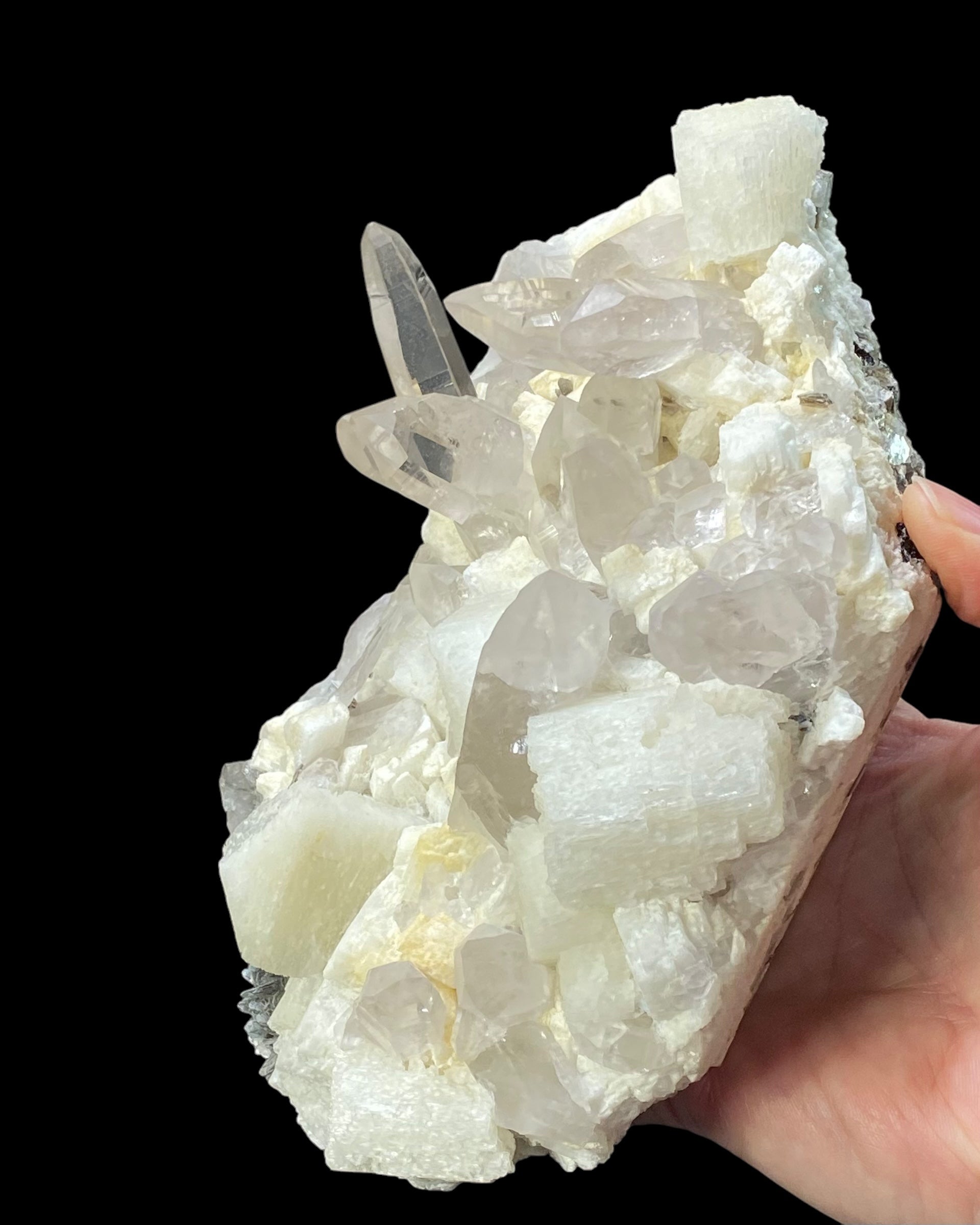 Himalayan Quartz Crystals on Microcline Feldspar Matrix from Hashupi, Shigar Valley, Pakistan