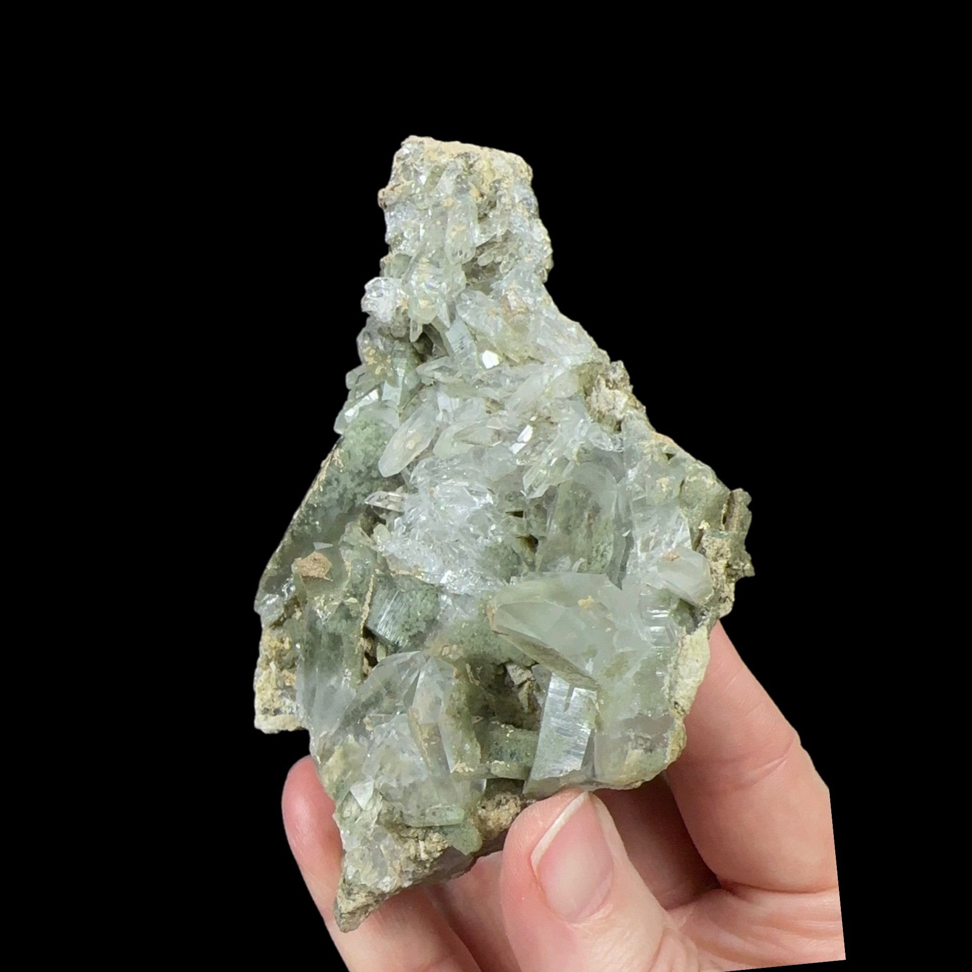 Chlorite Included Quartz Crystal Cluster / Plate