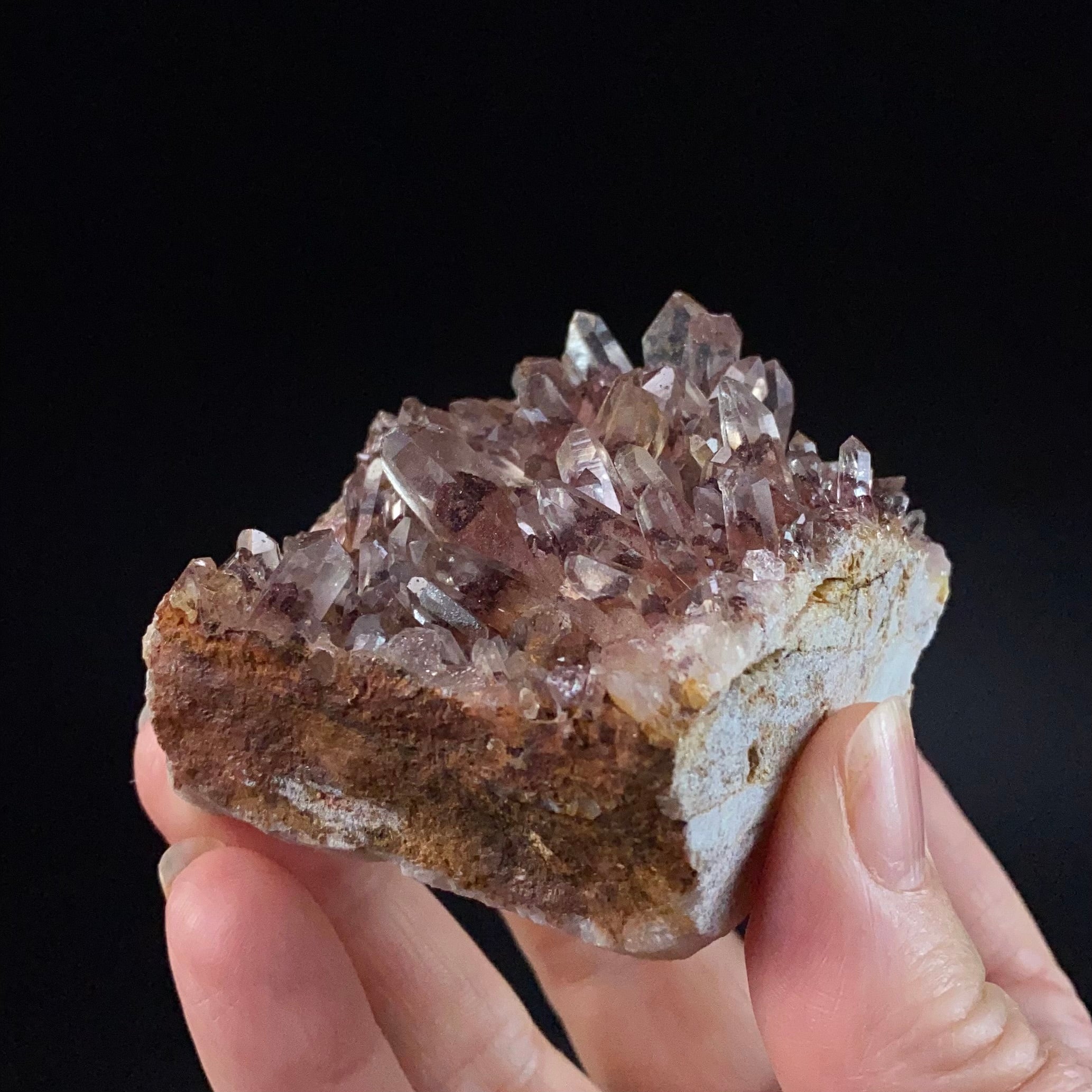 Red Hematite Phantom Sunset Quartz Cluster