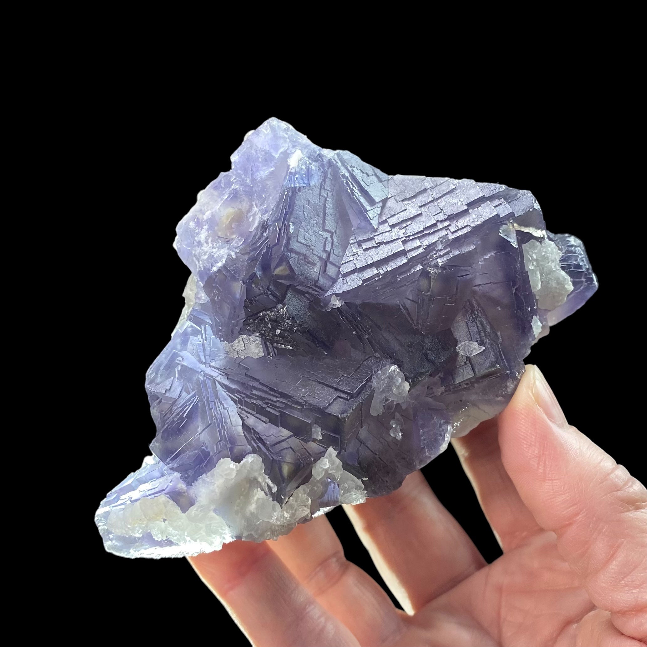 Purple Fluorite Cluster with Dogtooth Calcite