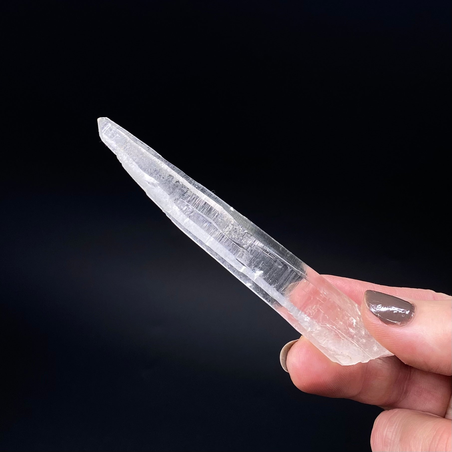 Tapered Laser Quartz Crystal with Macromosaic Markings, Corinto, Minas Gerais, Brazil