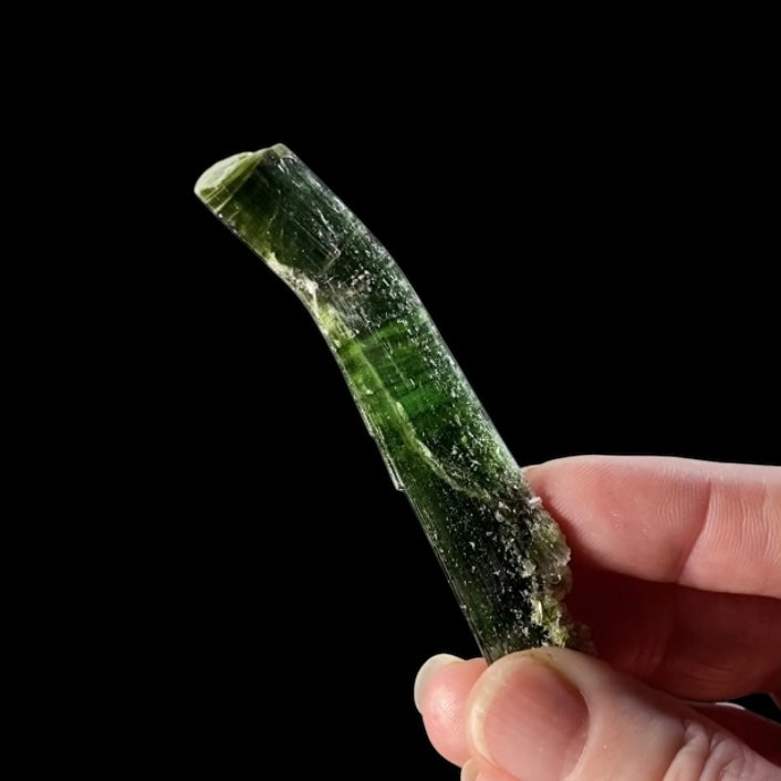 Green Tourmaline Crystal with Natural Bend