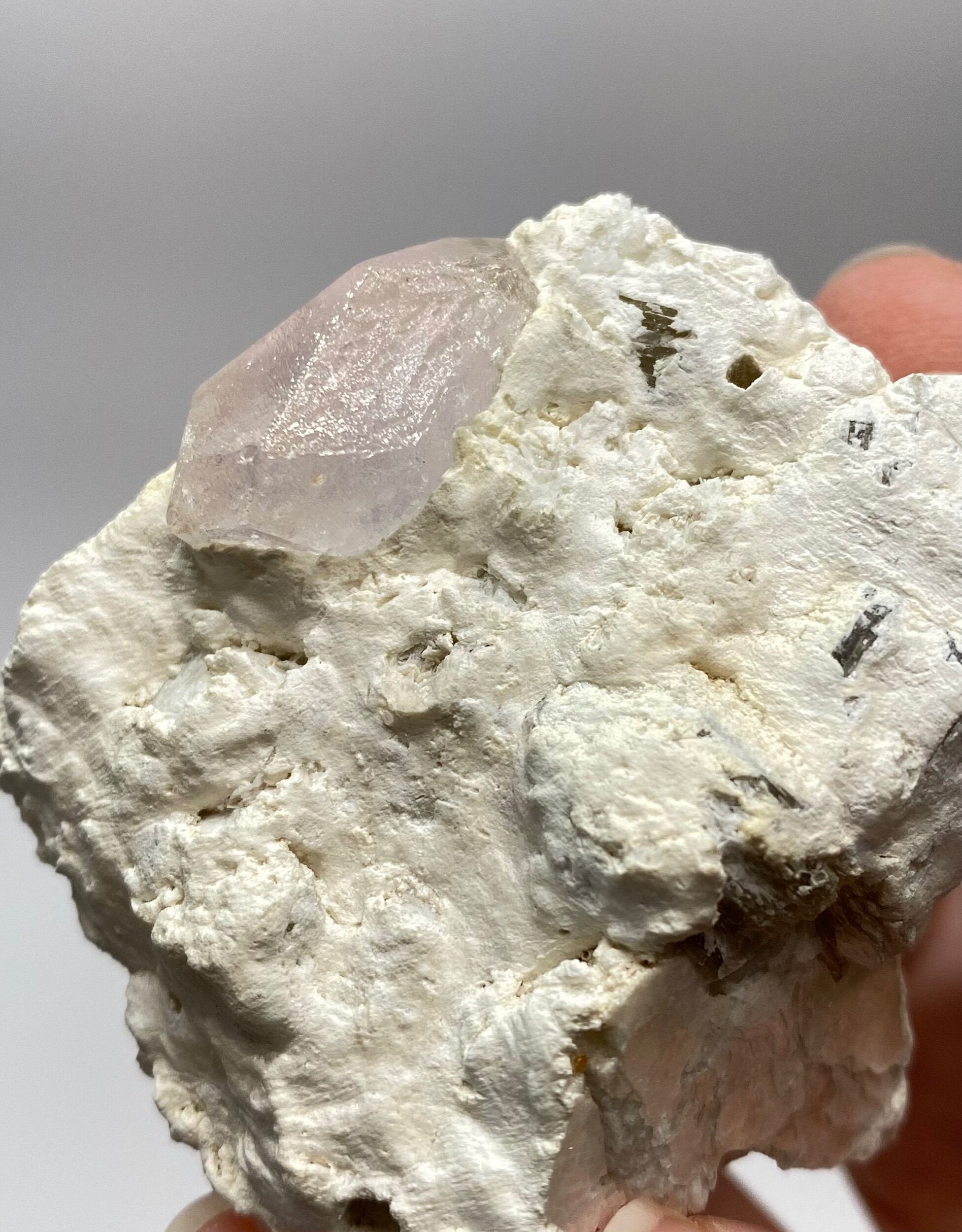 Beryl var. Morganite Crystal with Quartz, Feldspar & Mica