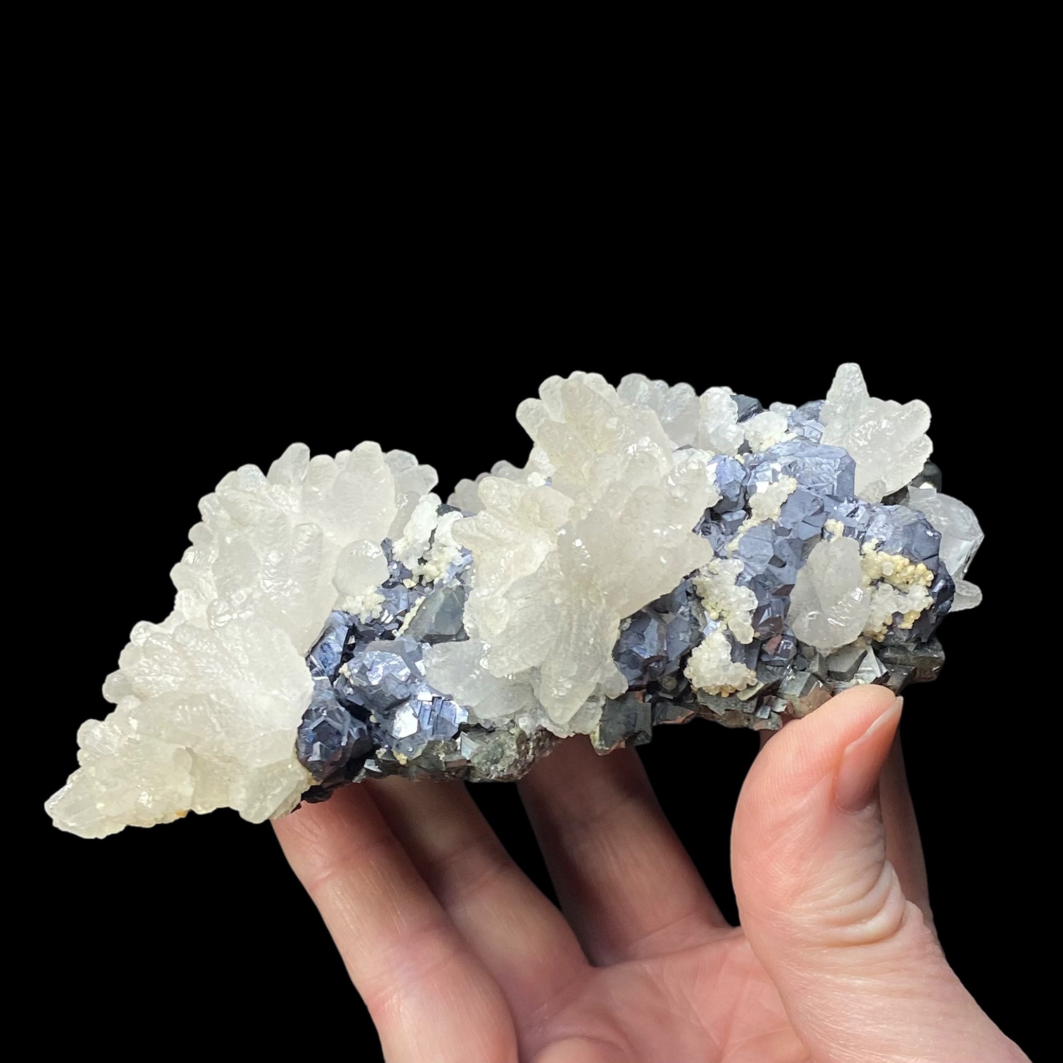 Galena, Fluorescent Calcite and Pyrite Cluster from Trepça Mine Complex, Kosovo