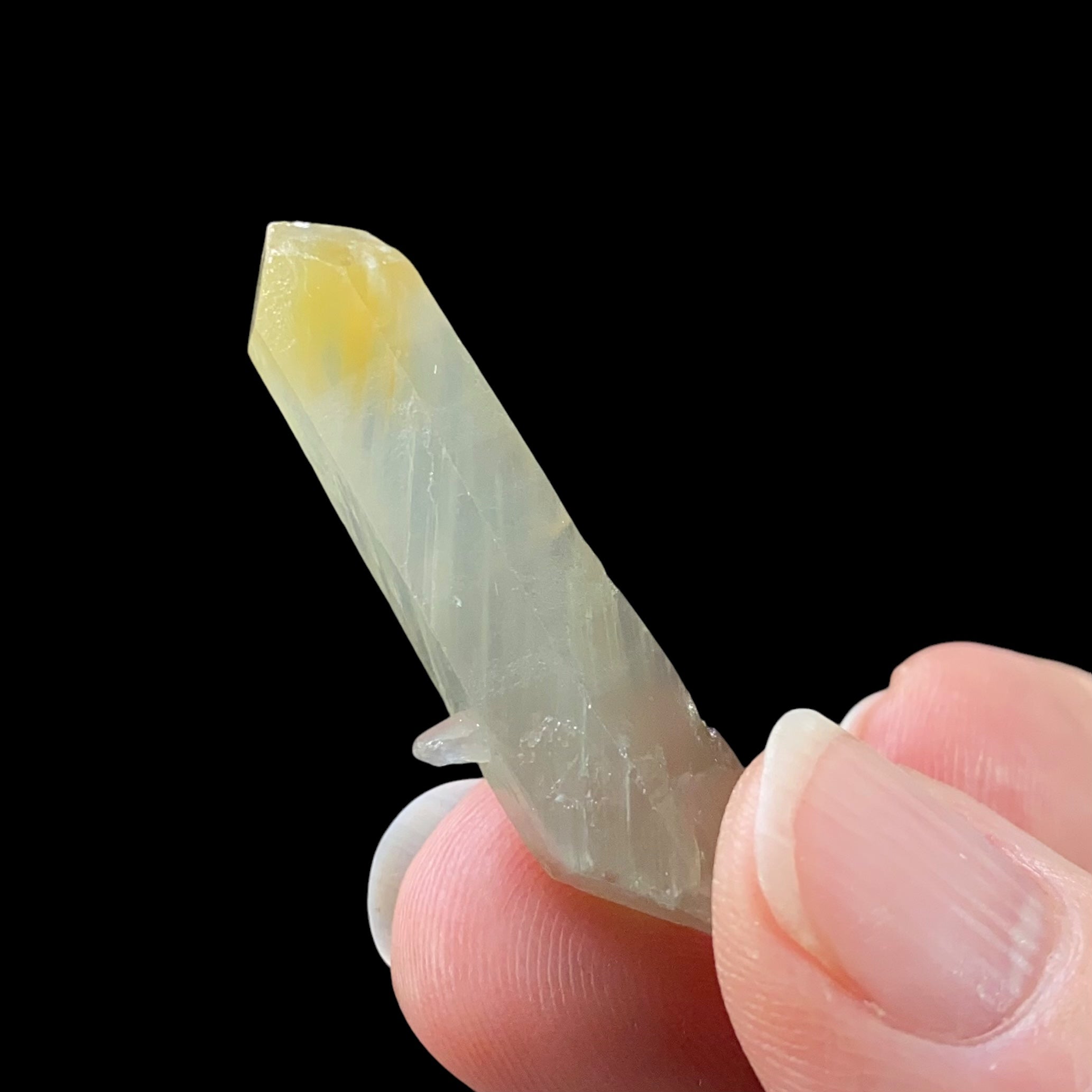 Double Terminated Bone Quartz Crystal with Halloysite Inclusions from Balochistan, Pakistan