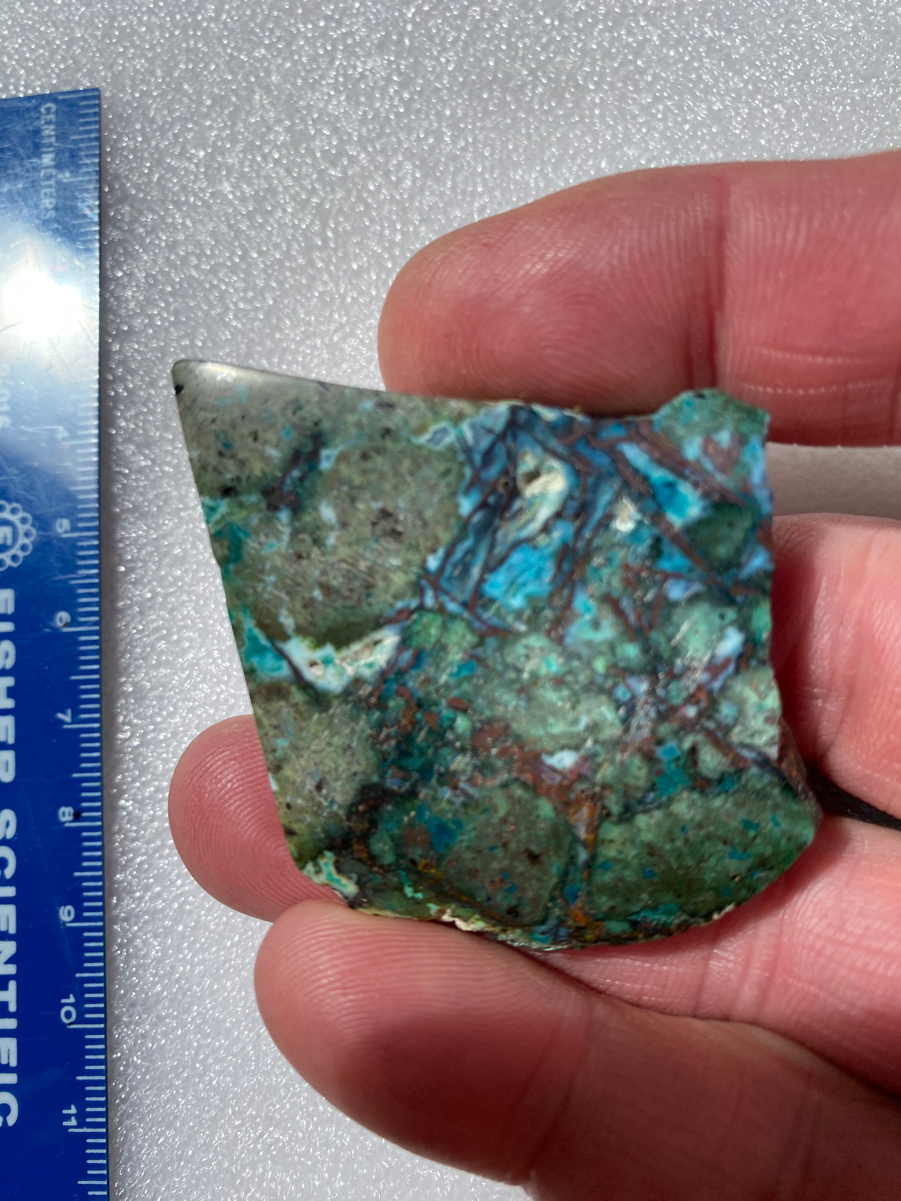 Chrysocolla & Copper Indonesian Copper Web with Matrix Polished Slab