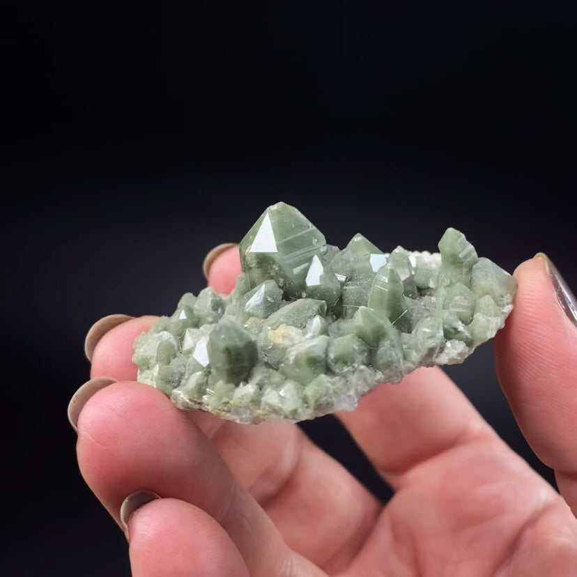 Lustrous Chlorite Included Quartz Cluster