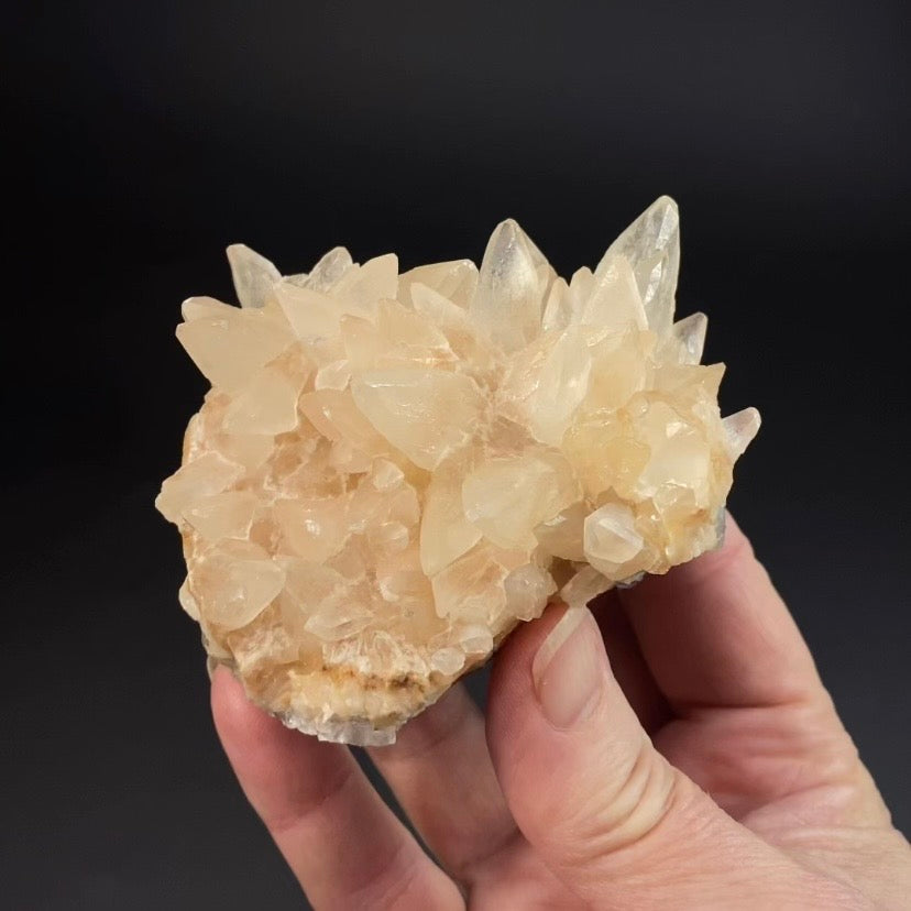 Scalenohedral DogTooth Calcite on Blue Purple Fluorite Matrix, UV Reactive, Fluorescent