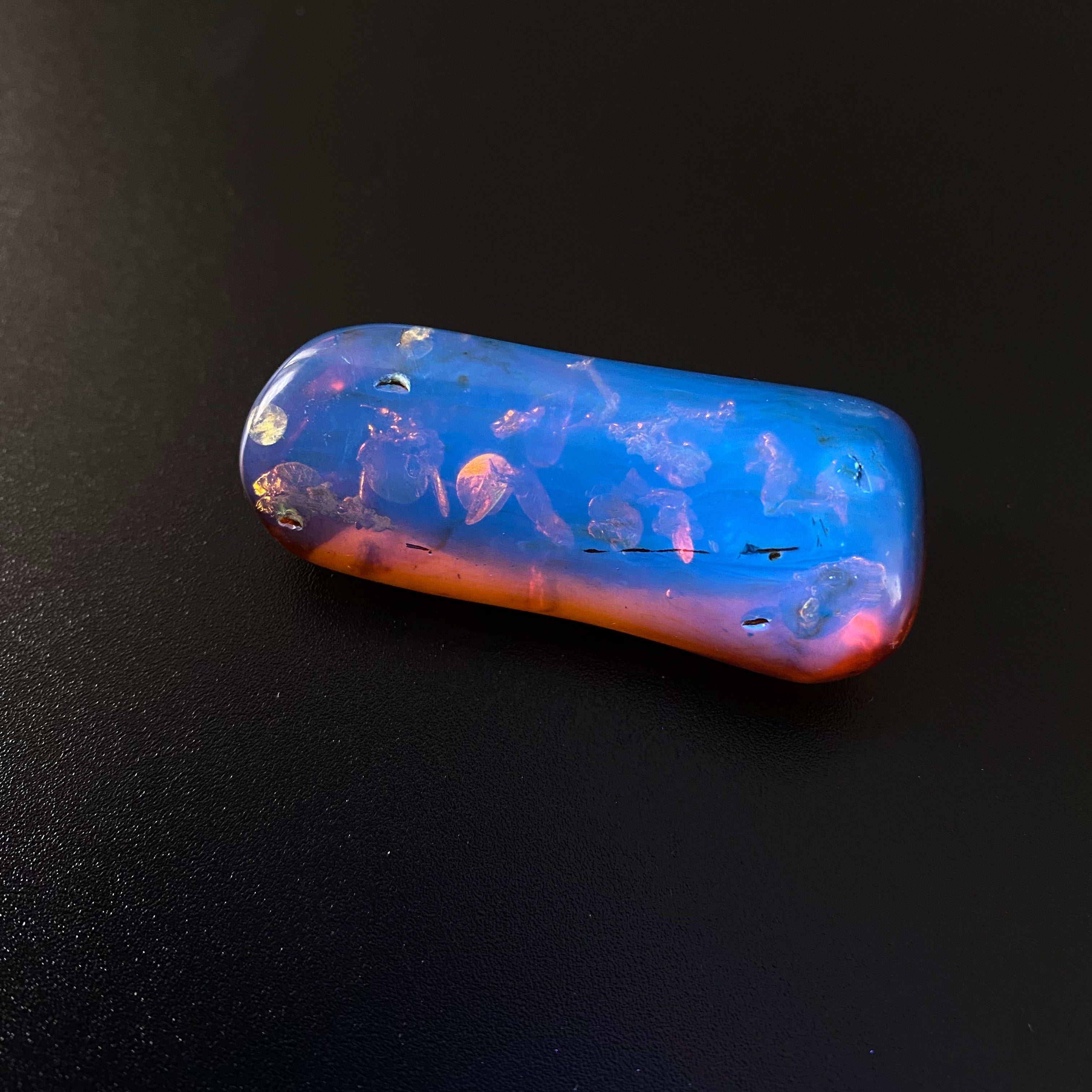 Polished Colombian Amber with Inclusions from Cimitarra, Fluorescent