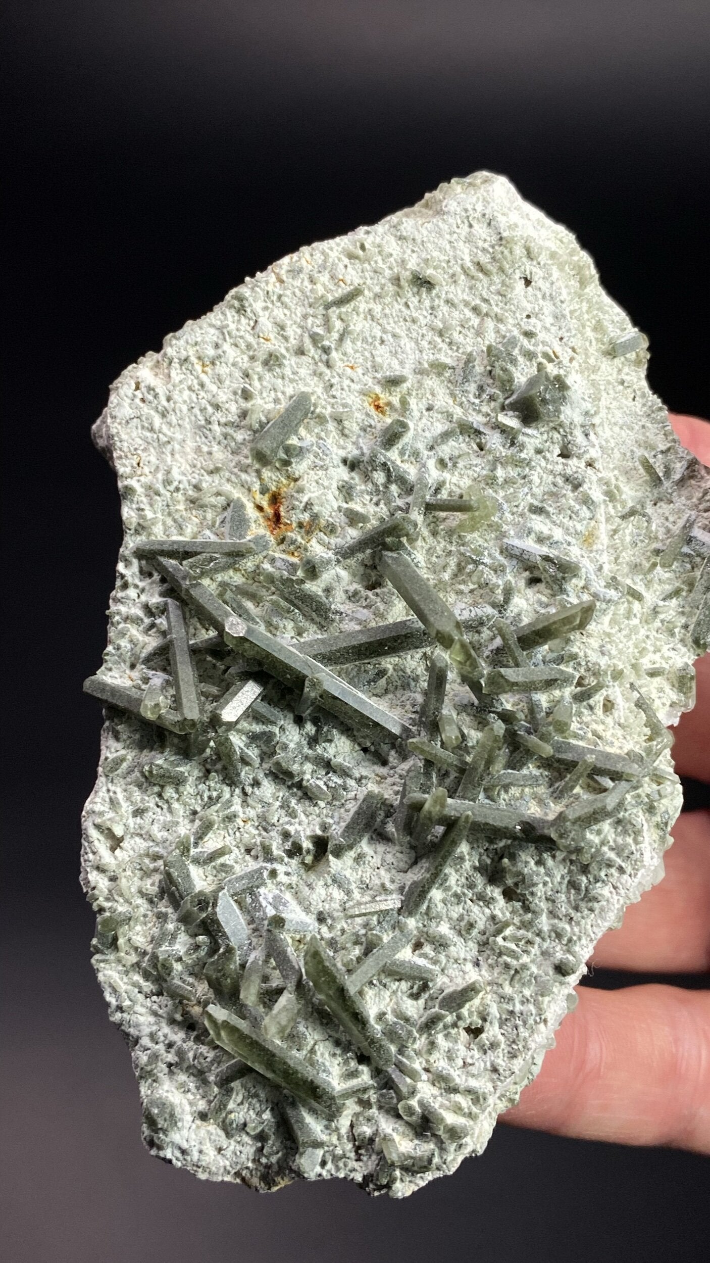 Chlorite Included Quartz Needle - Like Crystals on Matrix