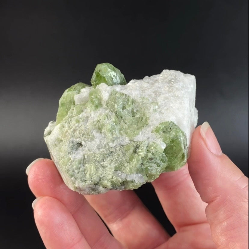 Diopside Crystals on Marble Matrix, Badakhshan, Afghanistan