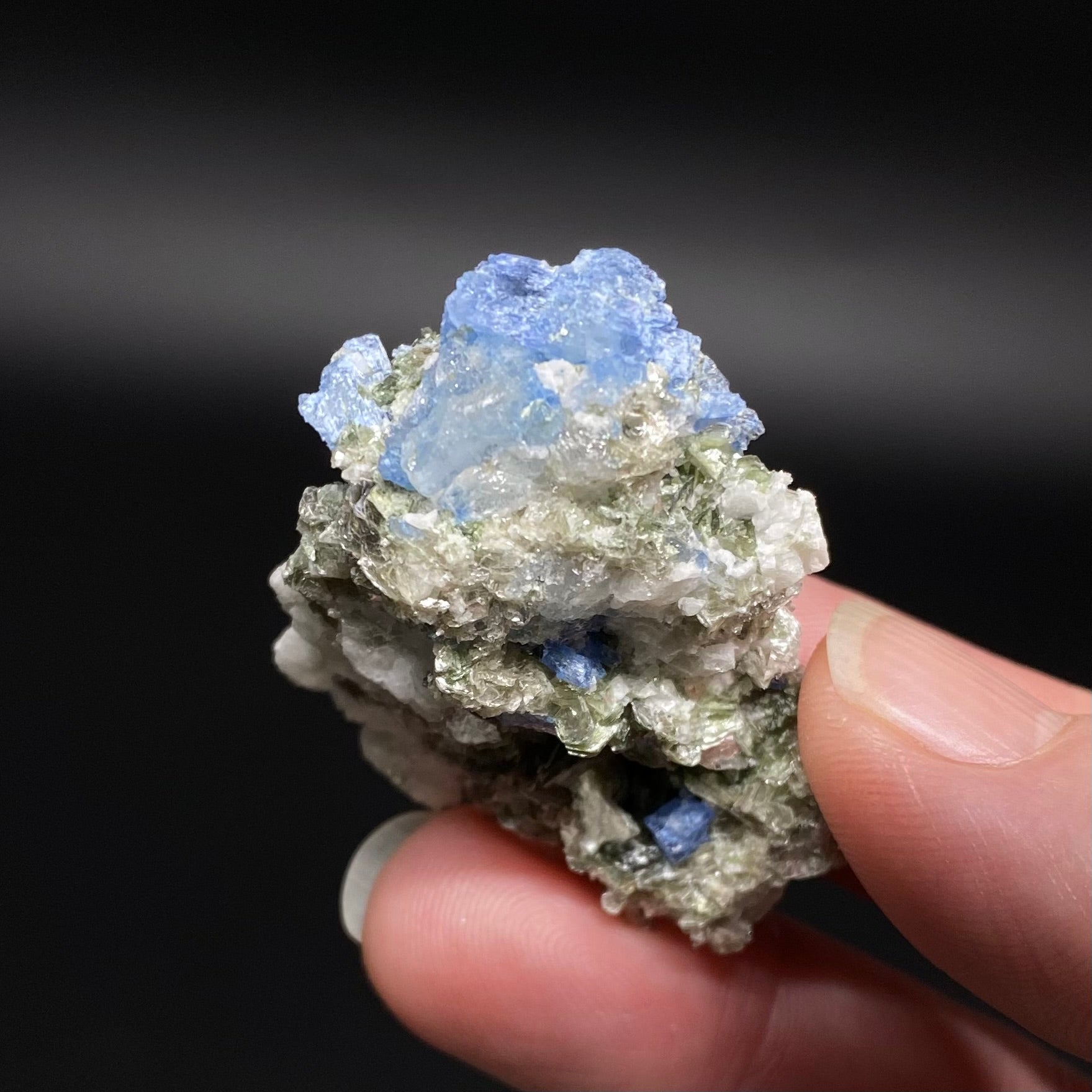 Blue Alkali Beryl Aquamarine with Muscovite Mica and Feldspar, Shigar Valley, Gilgit Baltistan, Pakistan