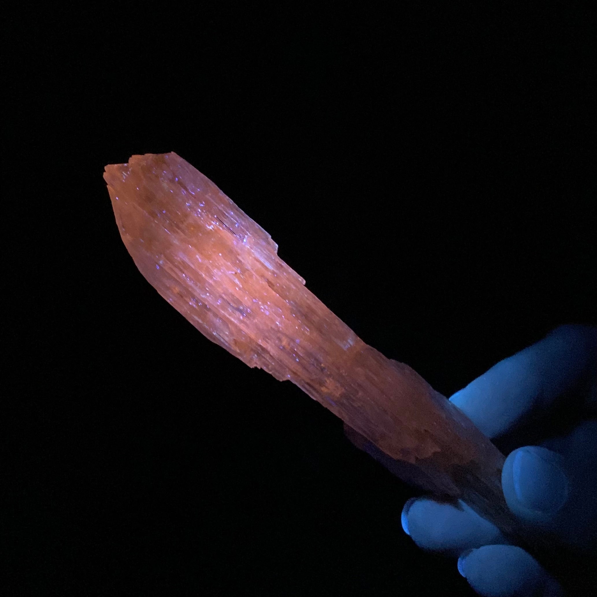 Etched Yellow Triphane Spodumene Crystal Yellow Kunzite, Fluorescent