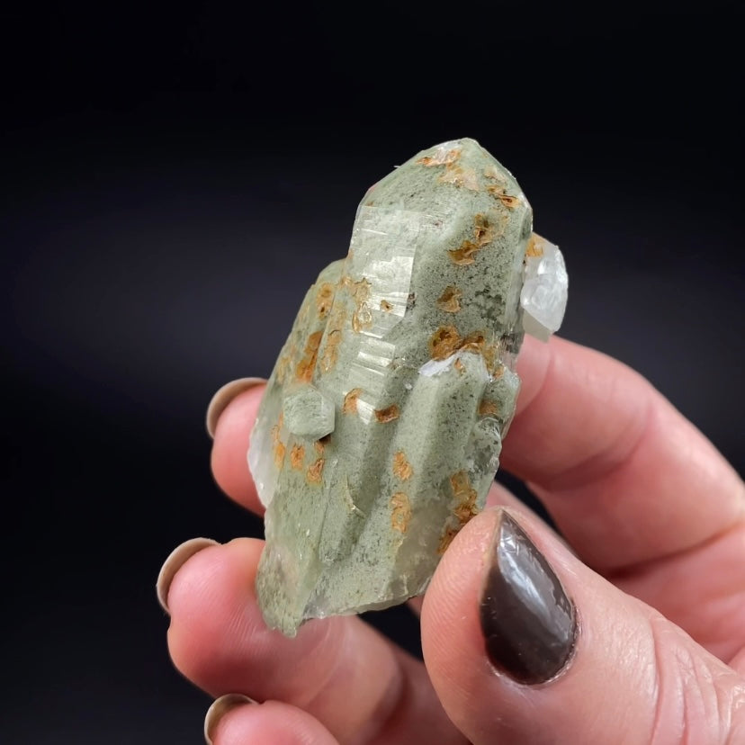 Lustrous Chlorite Included Quartz Cluster