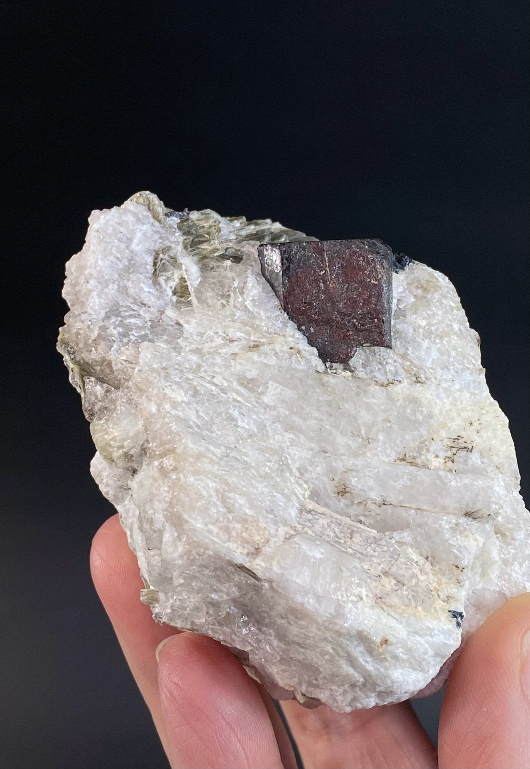 Tantalite with Mica on Marble Matrix