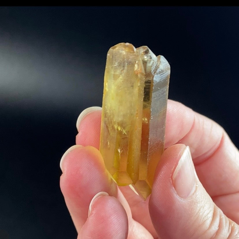 Double Terminated Smoky Citrine Crystal with Twin Termination and Time Link from Chibuku Mine, Zimbabwe