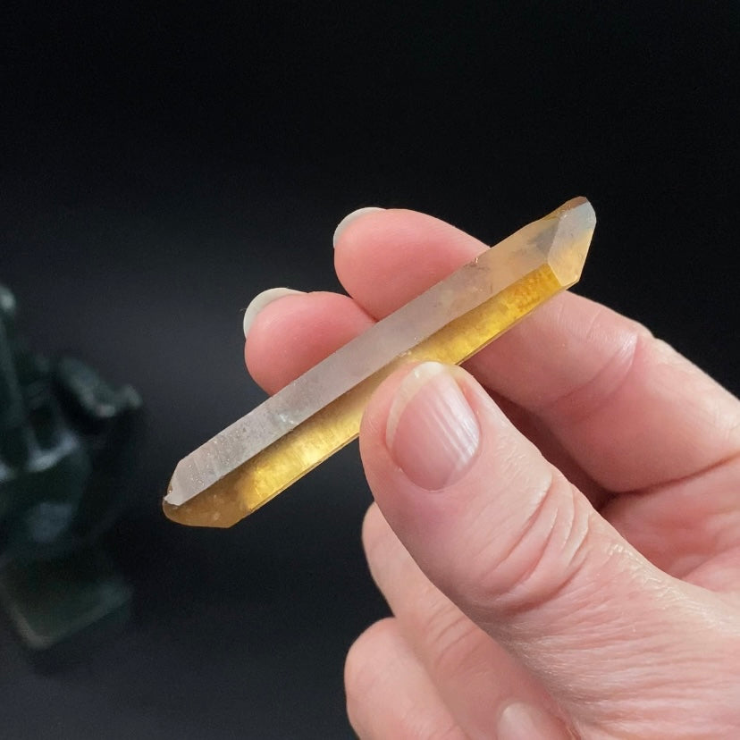 Double Terminated Slender Smoky Citrine Crystal from Chibuku Mine, Zimbabwe