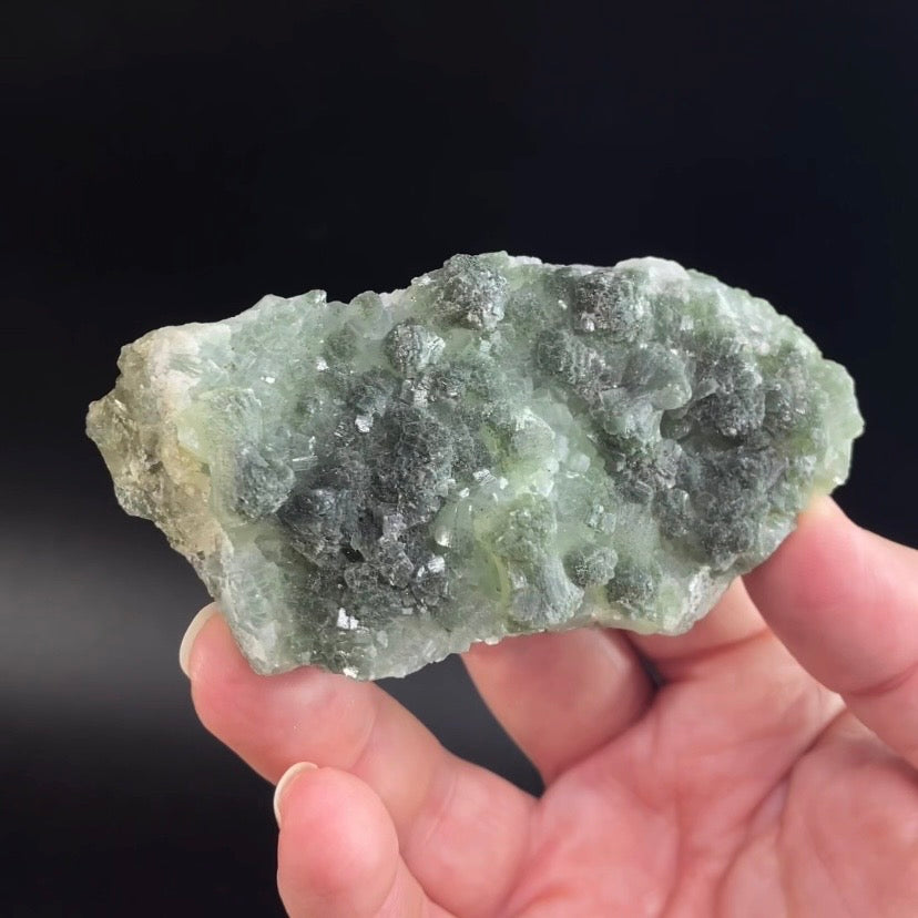 Double Sided Deep and Light Green Prehnite Cluster