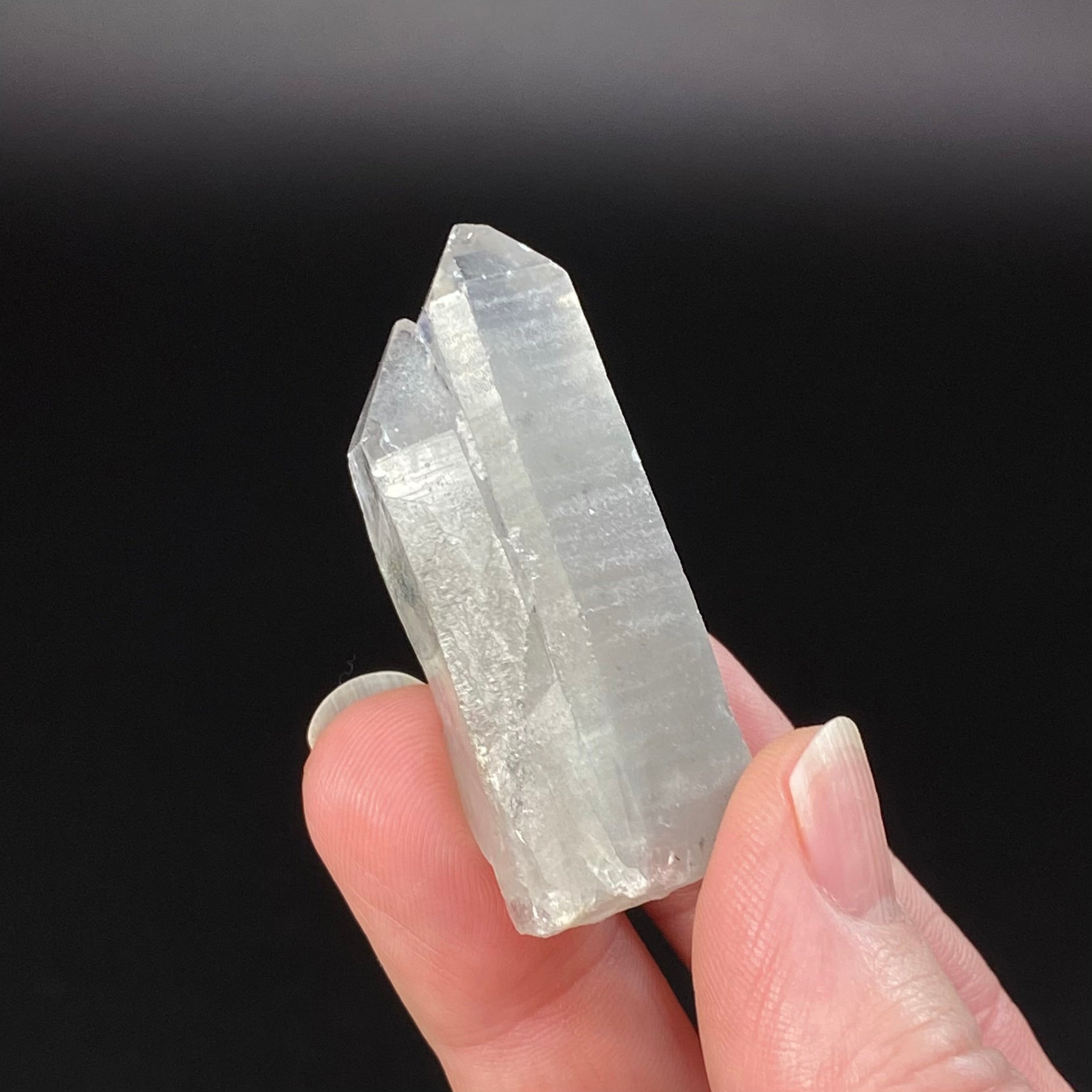 Gray Chlorite Included Twin Quartz Crystal Cluster