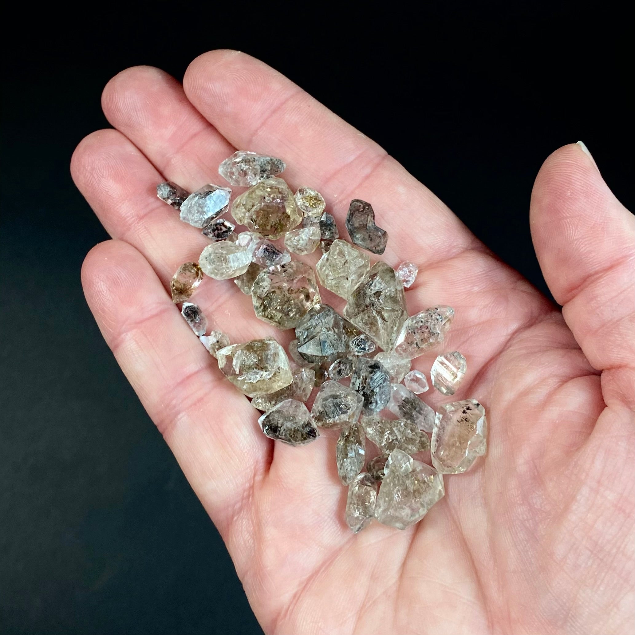 Double Terminated Petroleum Quartz Crystal Lot of 20 Grams Mixed Sizes
