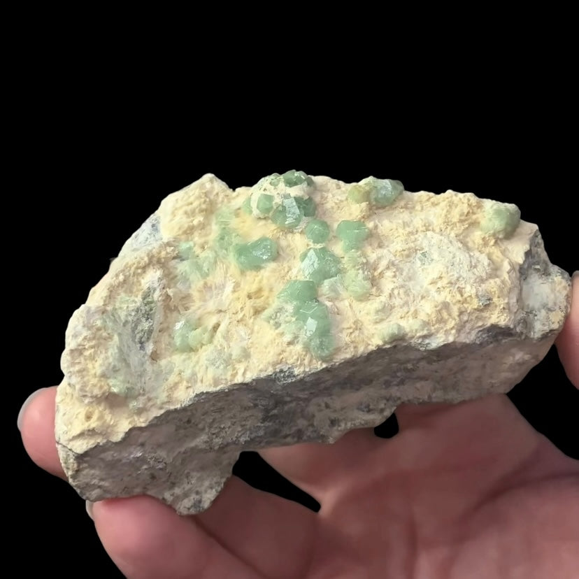 Green Demantoid Garnet Crystals on Matrix