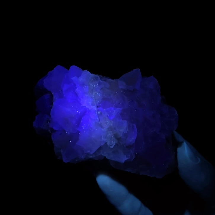 Cubic Purple and Gray Fluorite Crystal Cluster from Balochistan, Pakistan