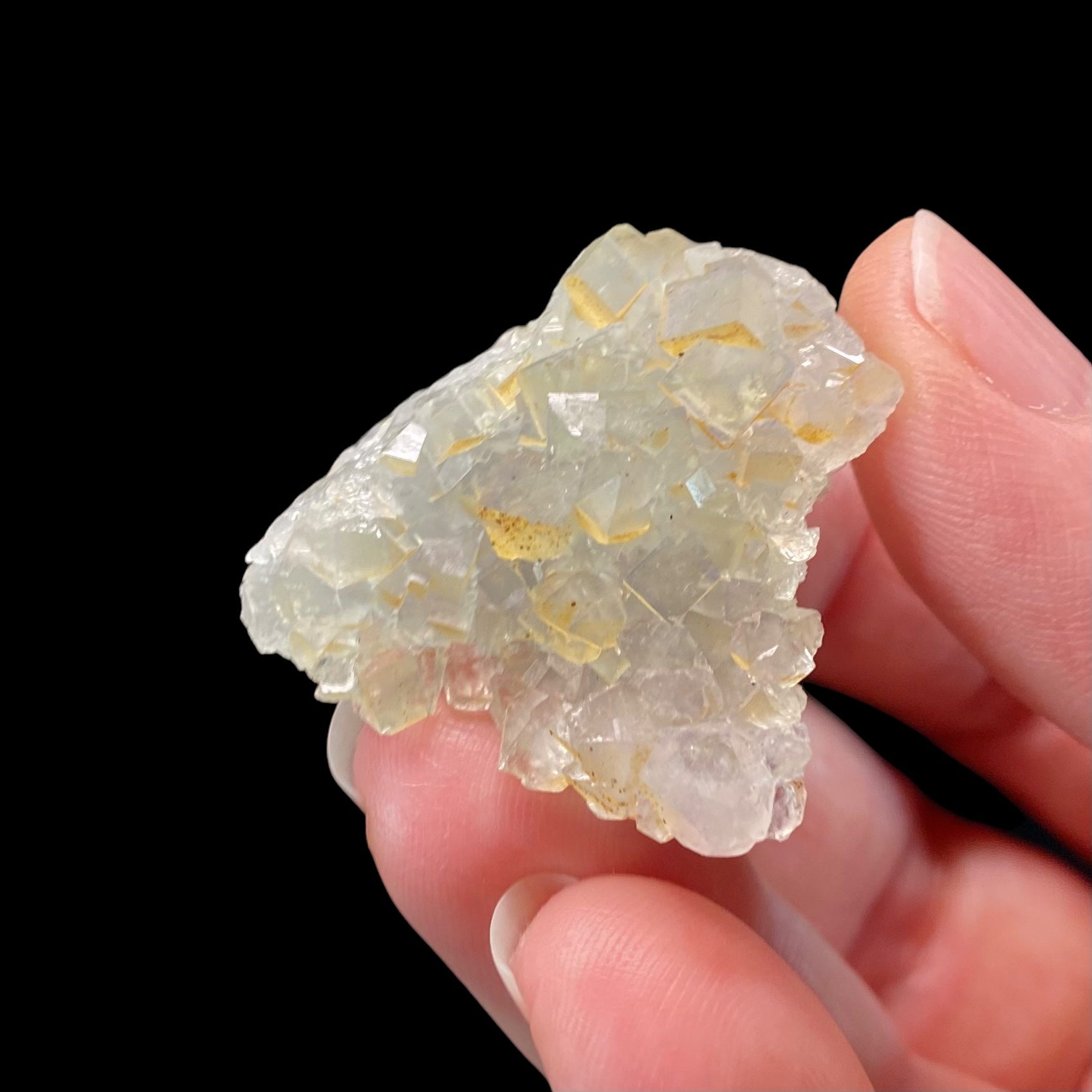 Pale Green Gray Cubic Fluorite Cluster