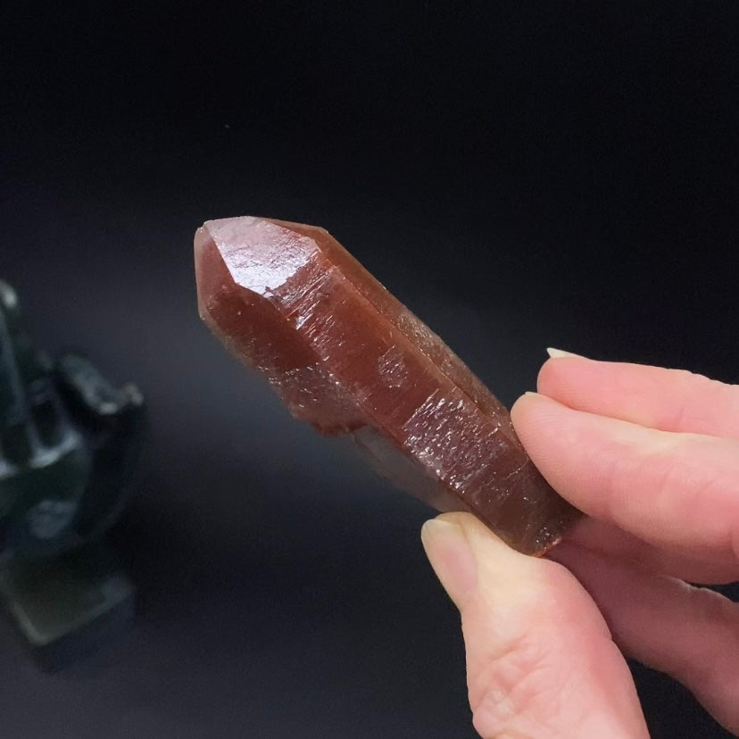 Red Hematite Quartz Crystal Specimen from Tourash, Morocco