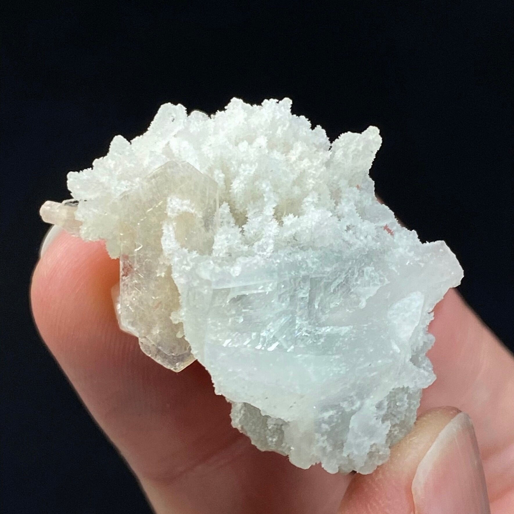 Gemmy Stilbite Crystals with Chalcedony Stalactites from Jalgaon, Maharashtra, India