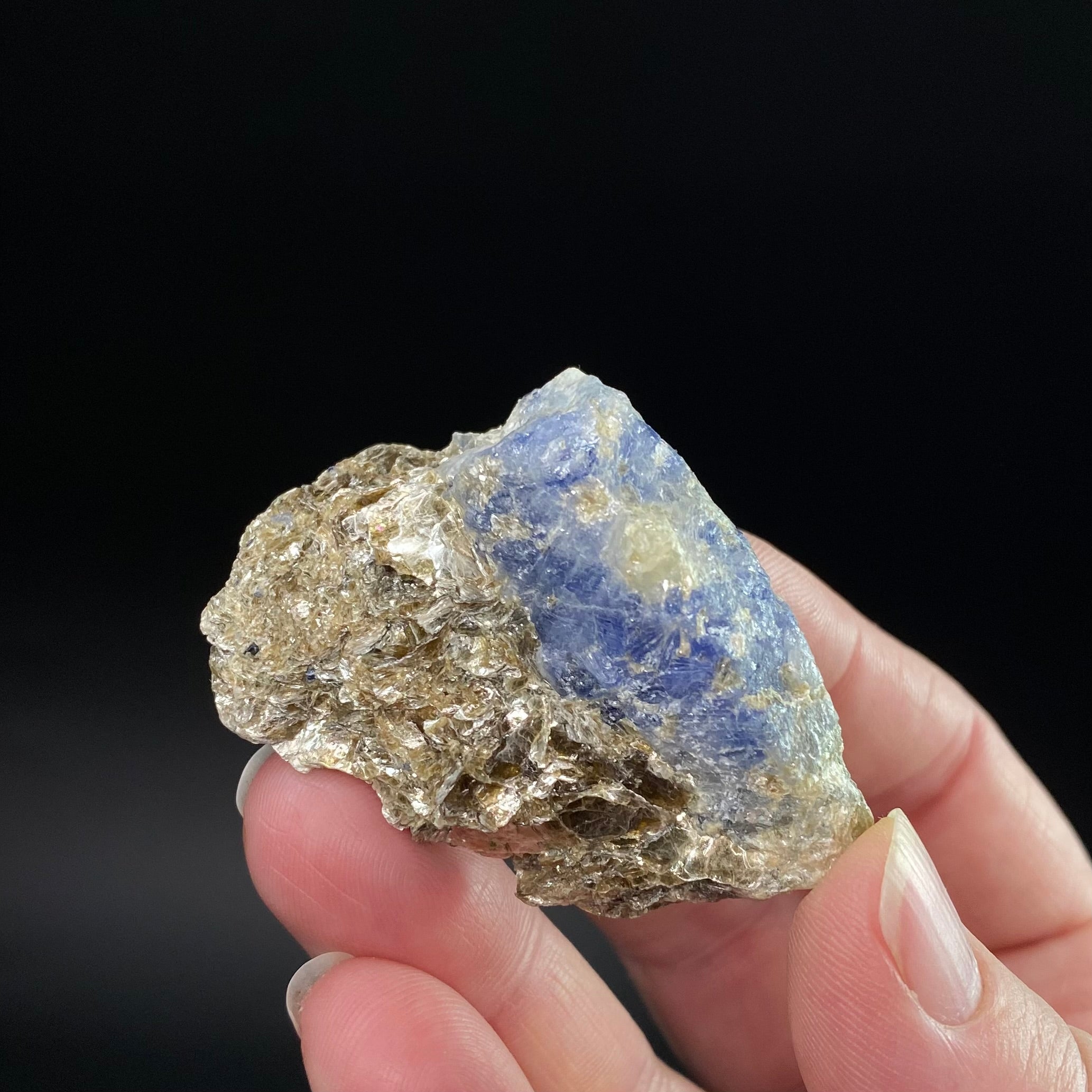 Blue Sapphire with Mica Schist, Badakhshan, Afghanistan
