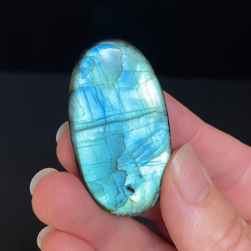 Blue Flash Labradorite Oval Shaped Cabochon