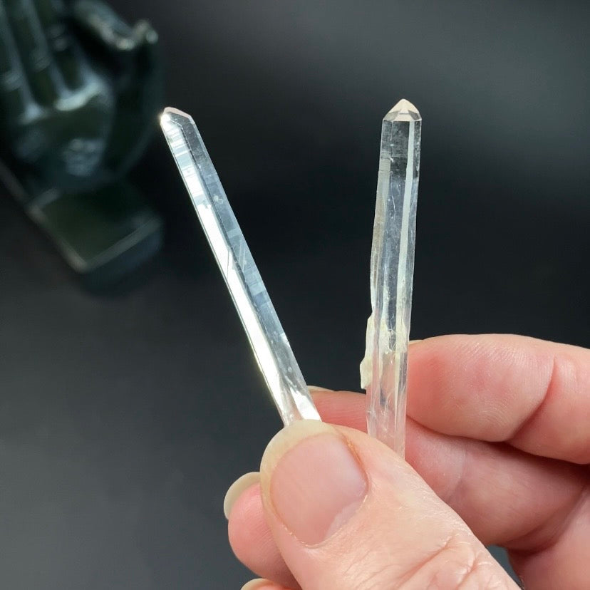 Singing Lemurian Quartz Crystal Pair from Santander, Colombia