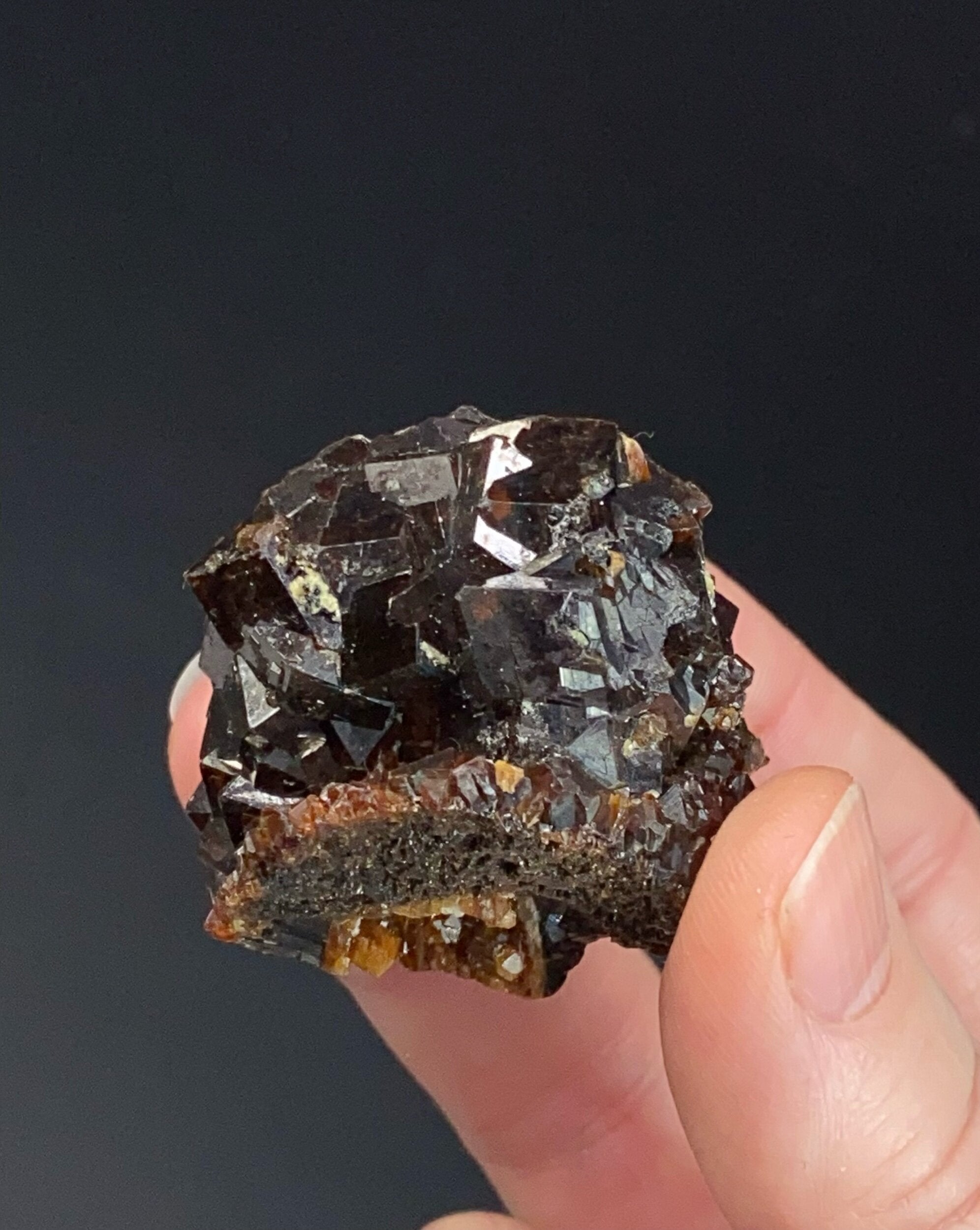 Brown & Orange Andradite Garnet Cluster