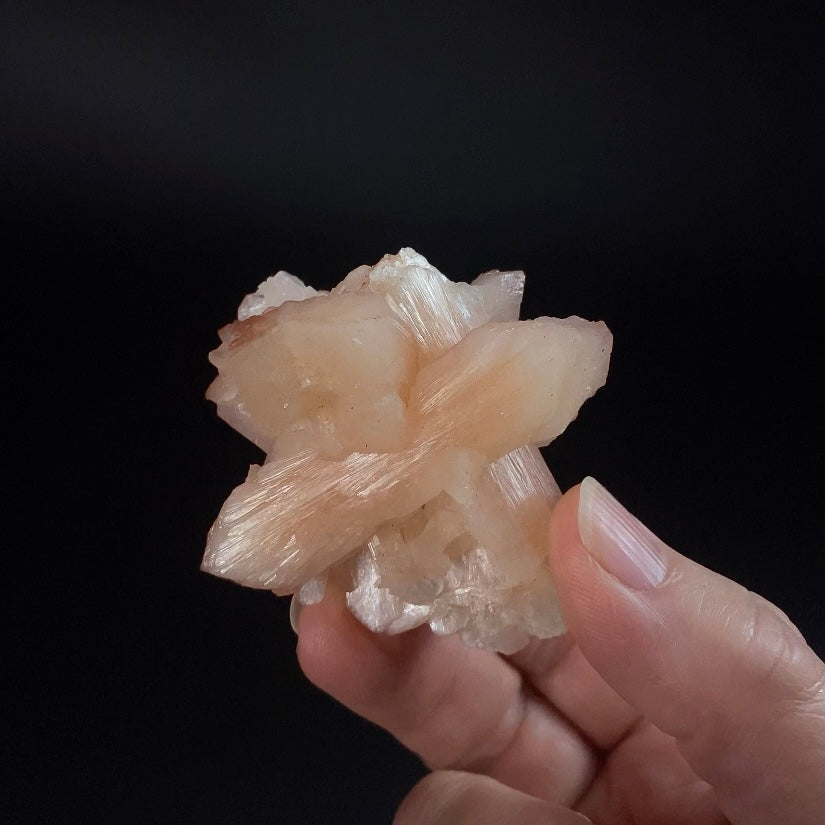 Peach and Red Hematite Stilbite Cluster, Maharashtra, India