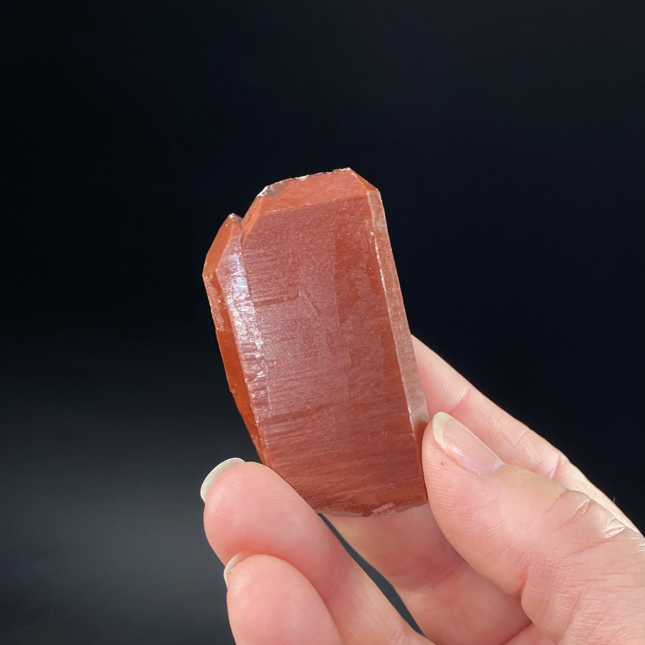 Red Hematite Tabular Quartz Crystal Specimen from Tourash, Morocco
