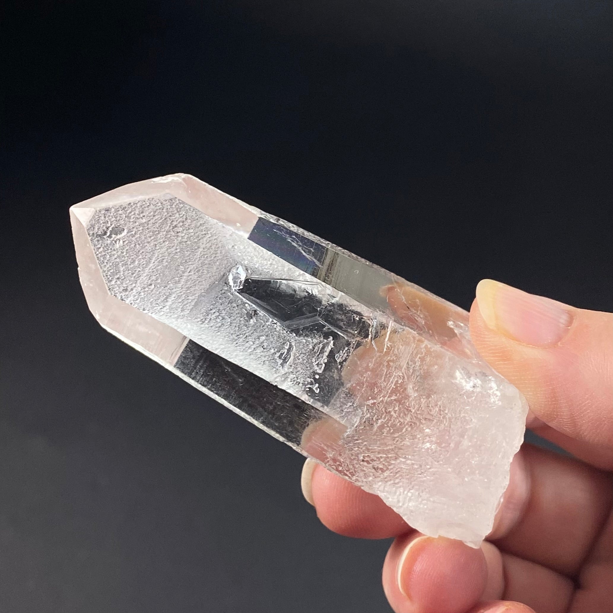 Water Clear Channeling Quartz Crystal with Starbrary Markings and Record Keeper