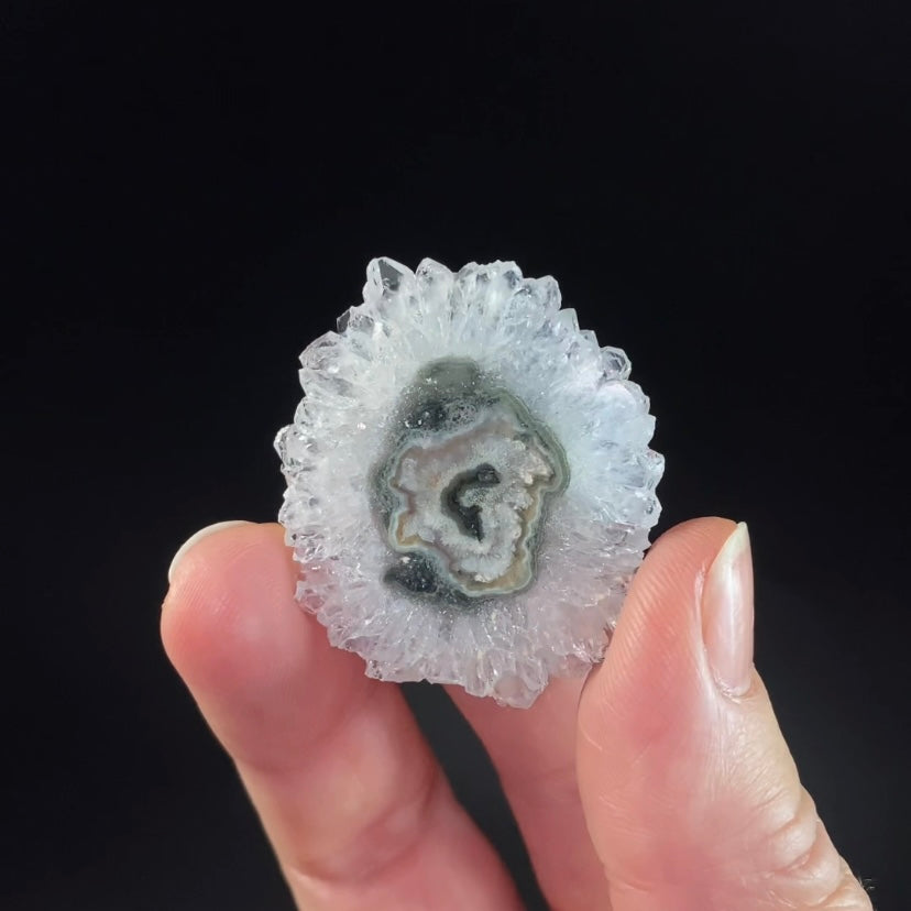Quartz and Agate Stalactite Slice from Artigas, Uruguay