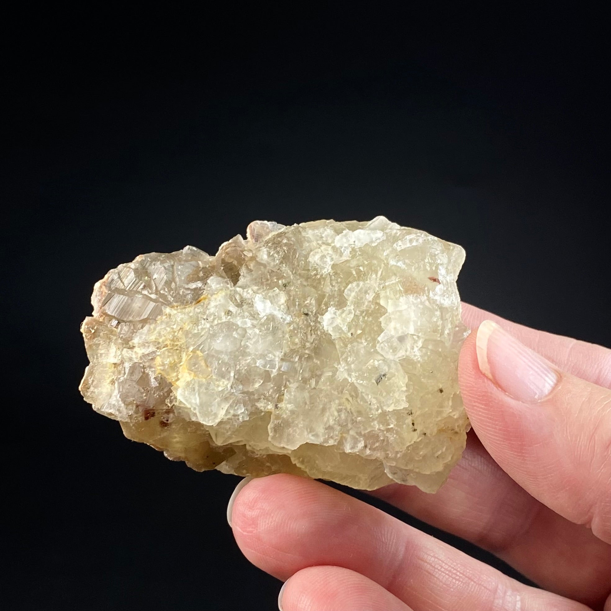 Yellow Cubic Fluorite Cluster with Barite, El Hammam Mine