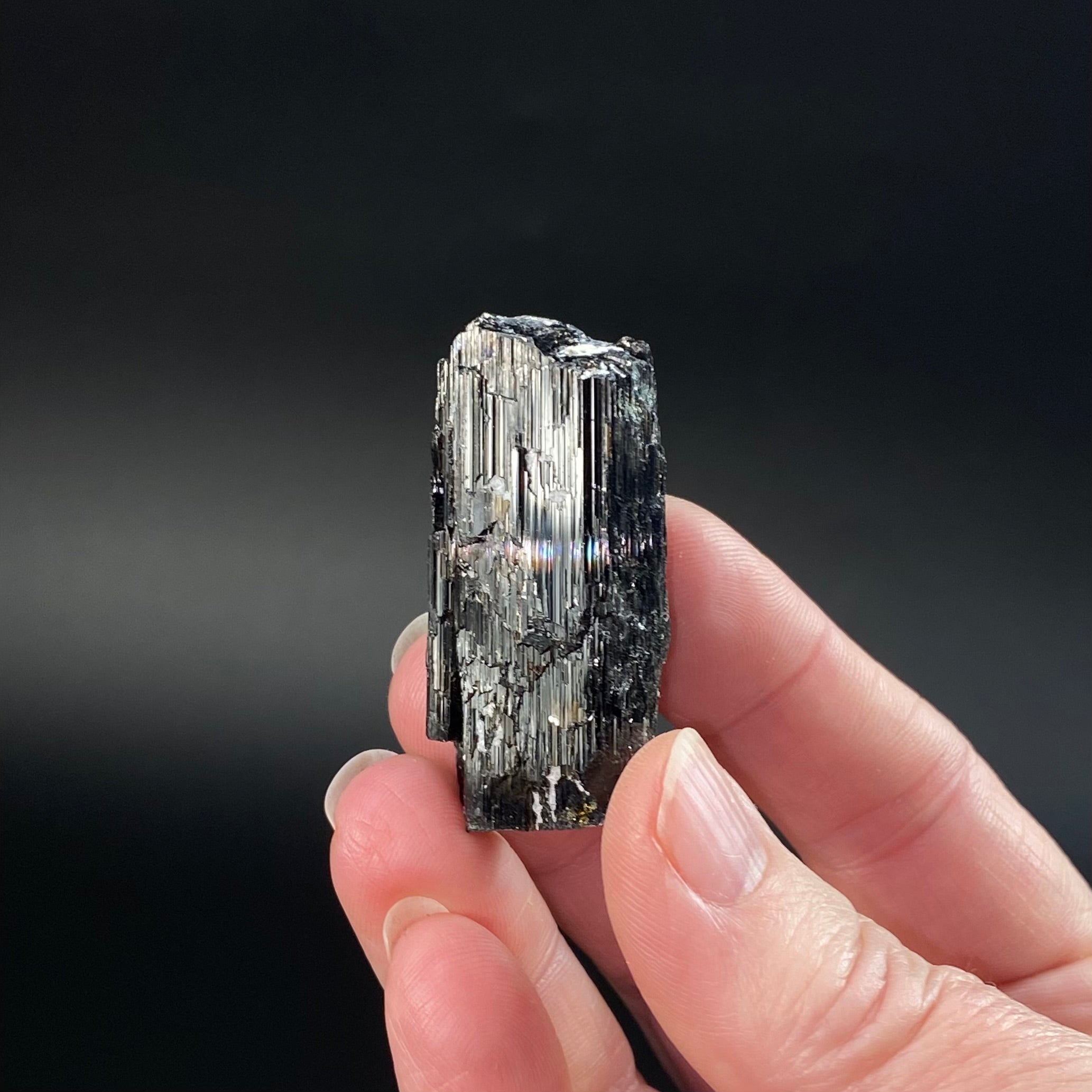 Etched Black Tourmaline Schorl with Mica