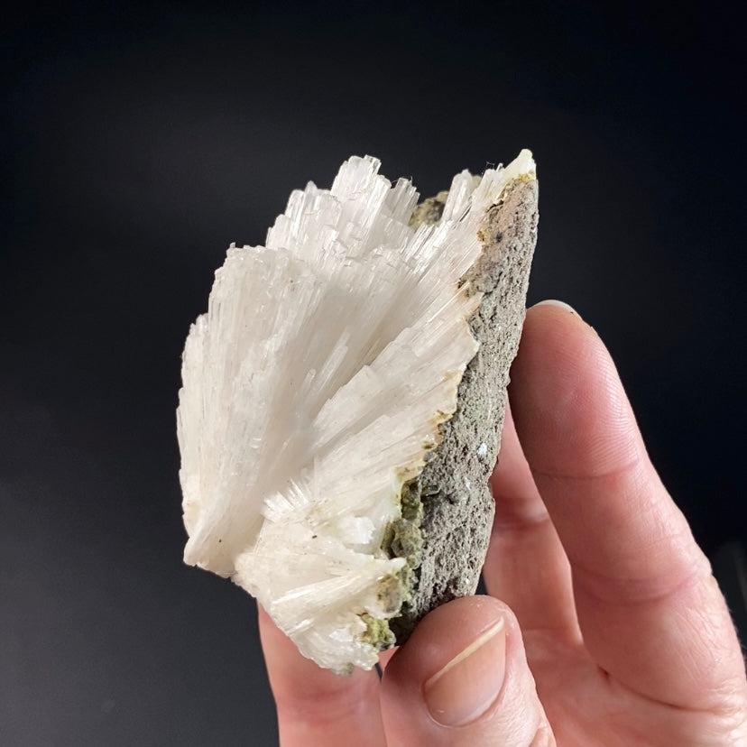 Radiating Scolecite Crystals in Basalt Pocket