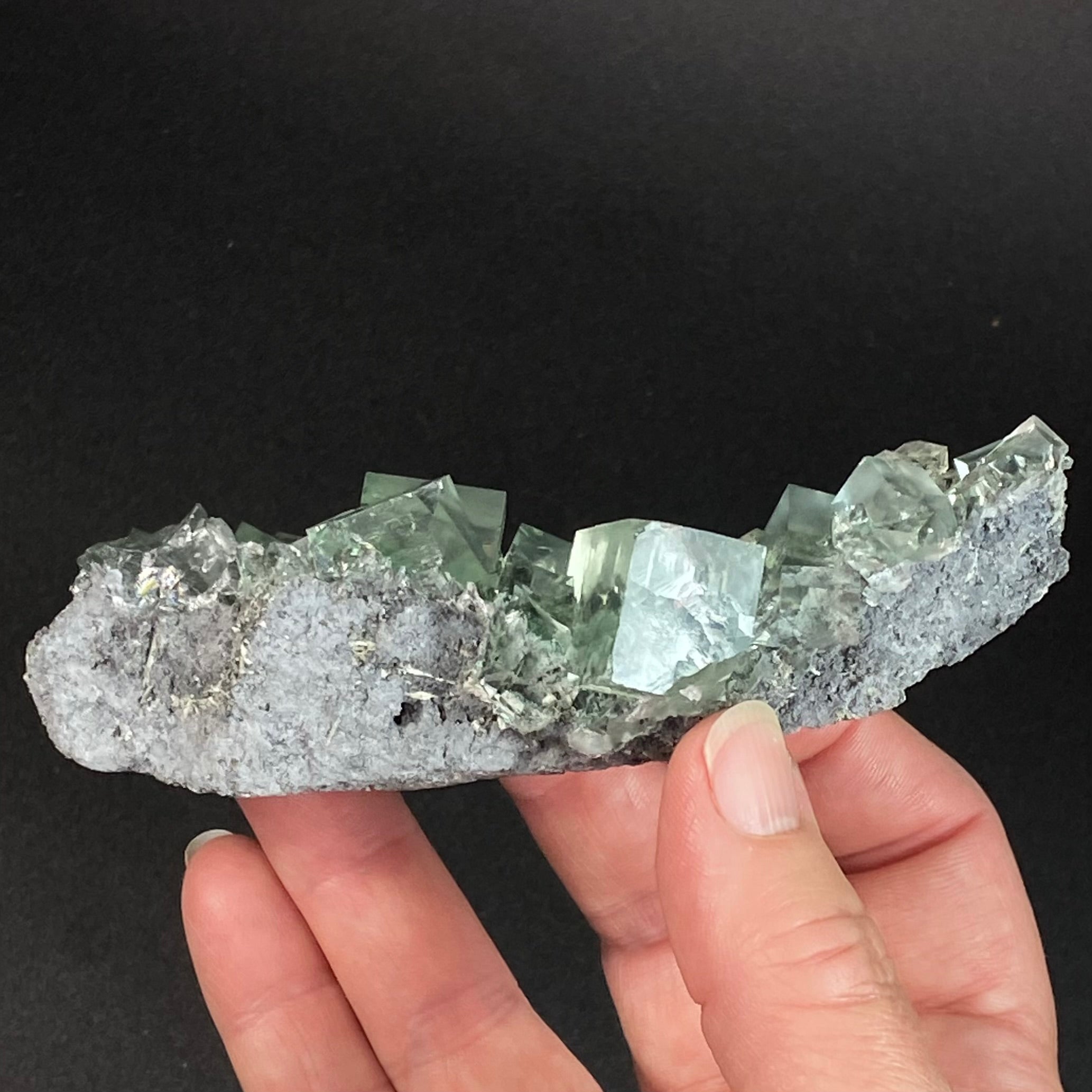 Crystal Clear Green Cubic Fluorite Cluster, Xianhualing Mine