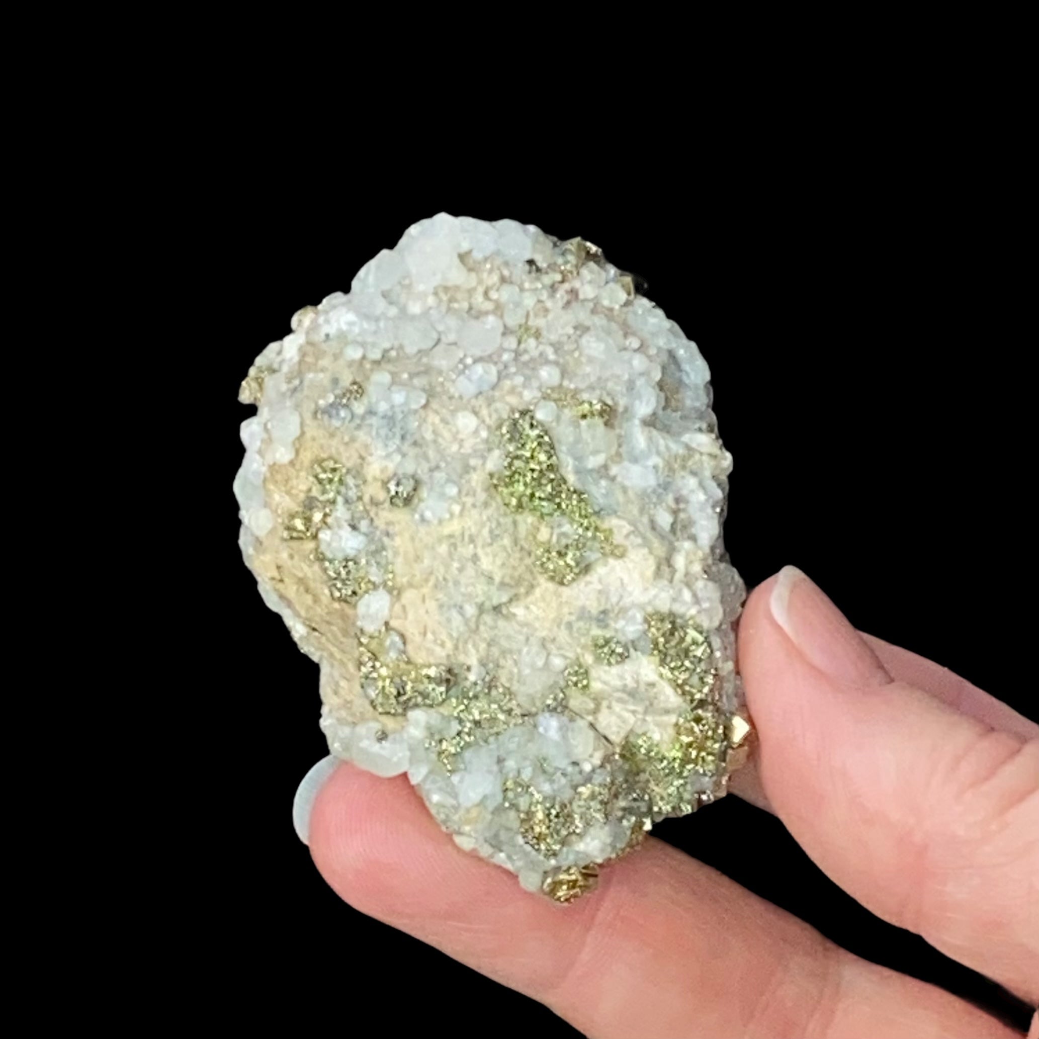 Fluorescent Calcite & Pyrite Cluster from Trepca Mine Complex, Mitrovica, Kosovo