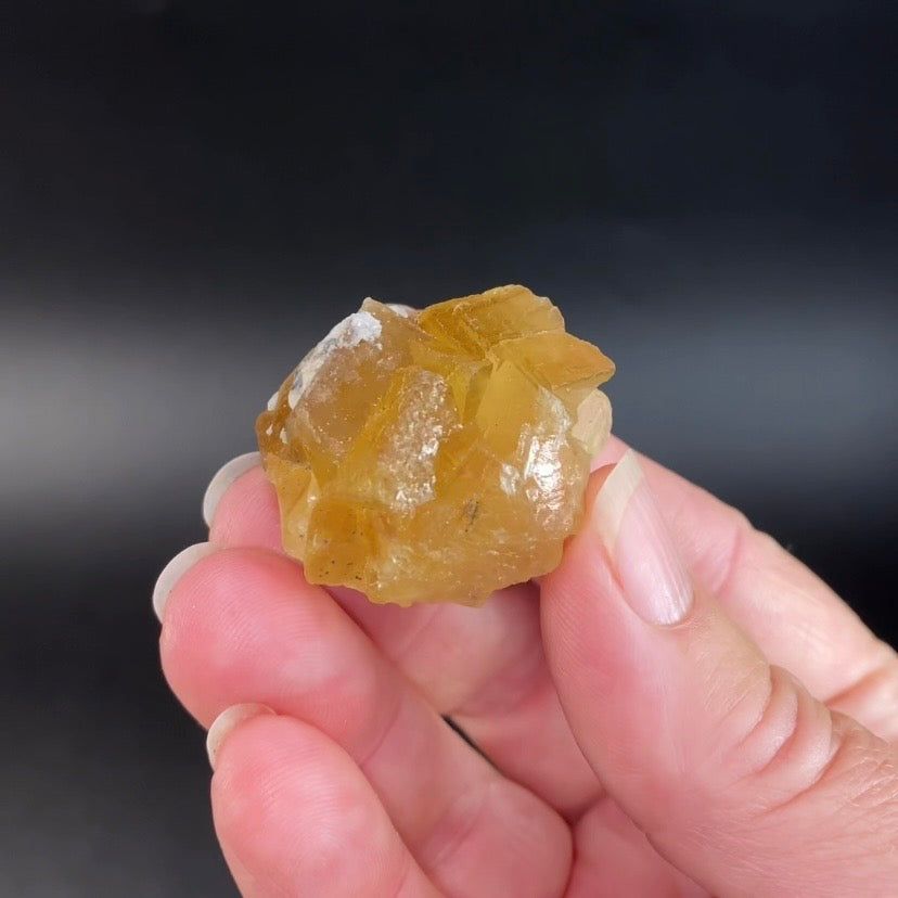 Yellow Moscona Cubic Fluorite Cluster from Asturias Spain - Phosphorescent