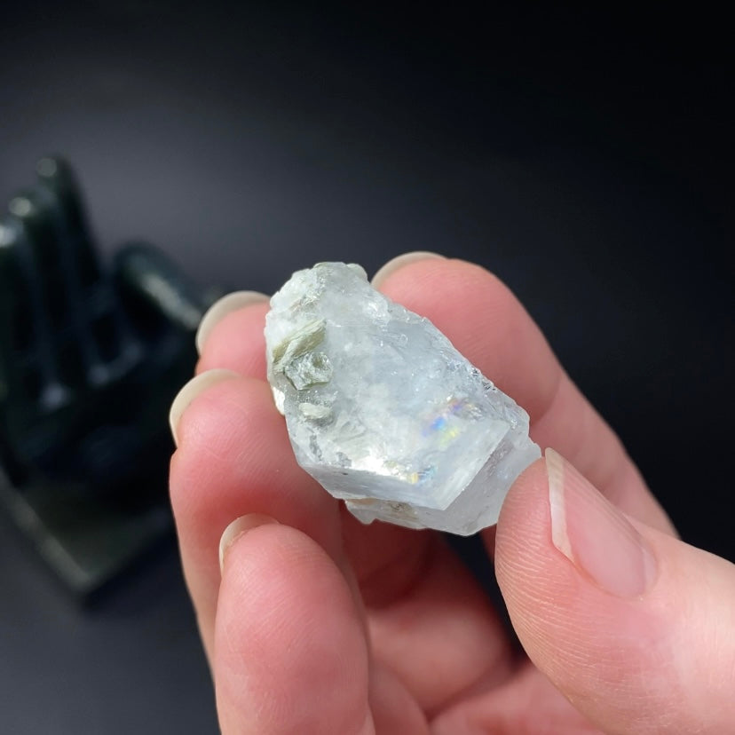 Terminated Aquamarine Partial Crystal with Muscovite Mica from Nagar, Pakistan