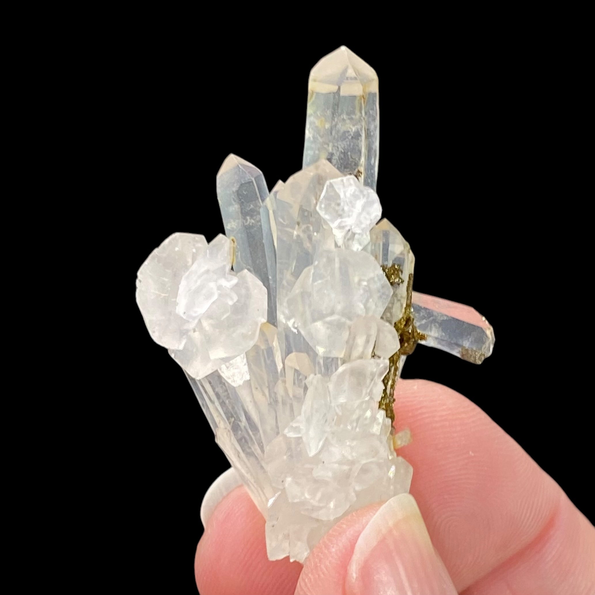 Quartz Cluster with Iridescent Pyrite & Calcite, Trepca Mines, Kosovo