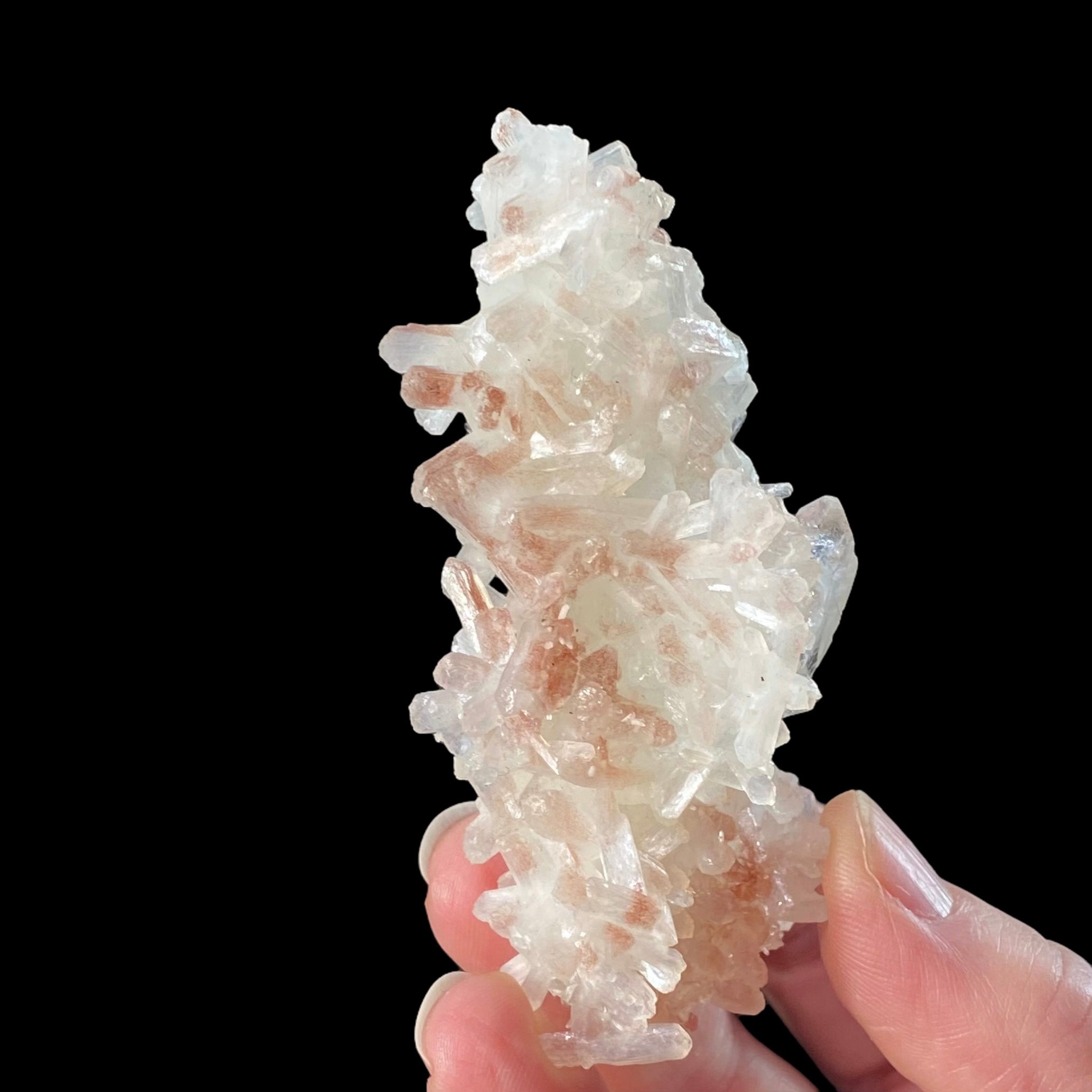 Clear & White Stilbite Cluster with Apophyllite