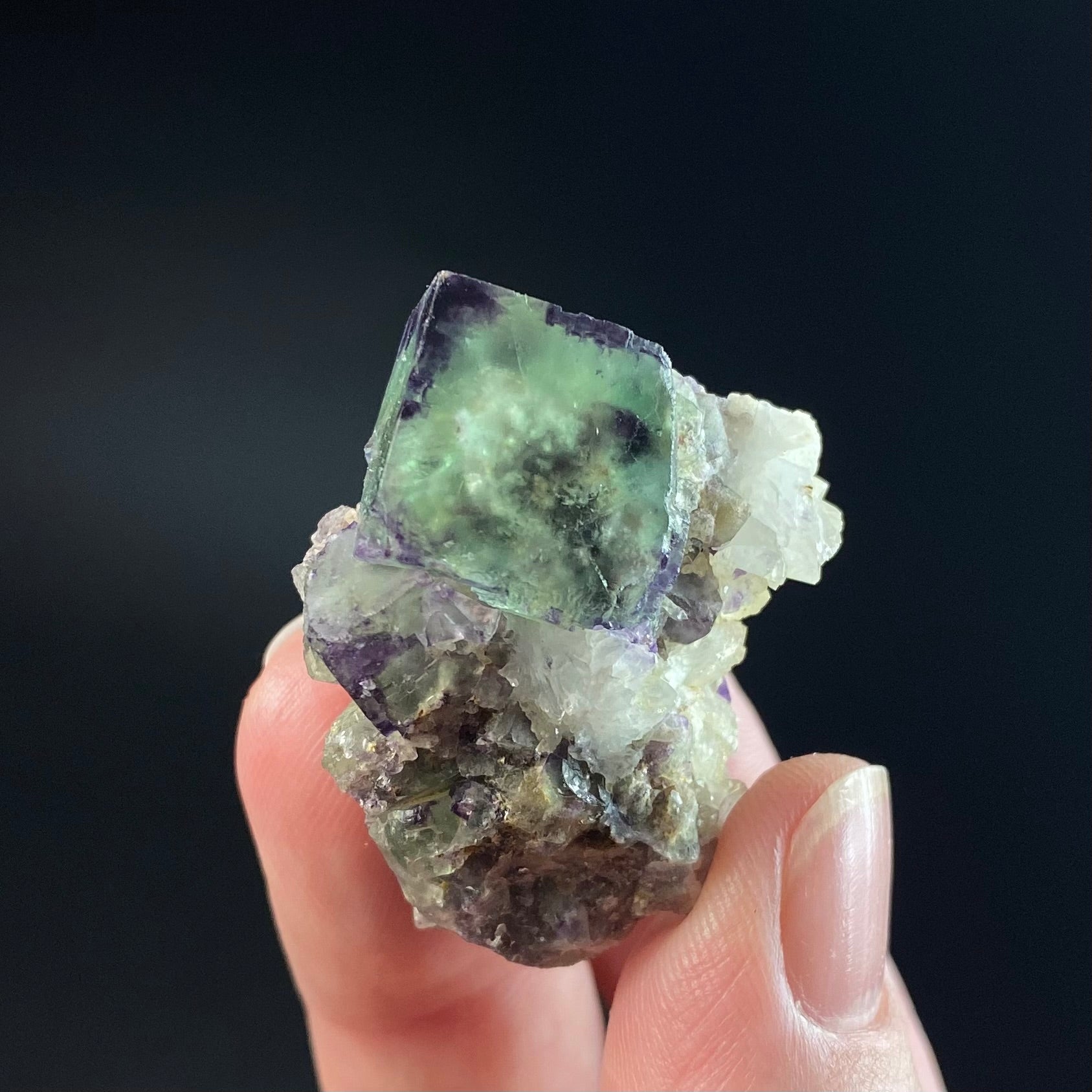 Green and Purple Cubic Fluorite Specimen, Okorusu Mine, Namibia